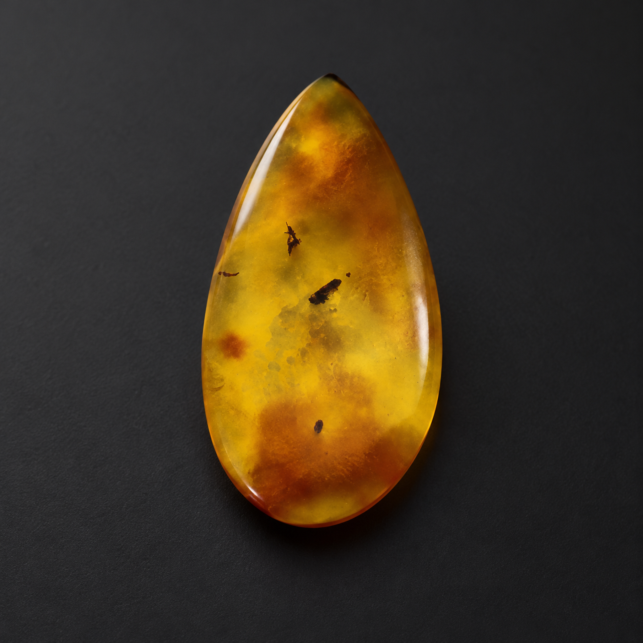Natural orange green polished Dominican amber – photo 7