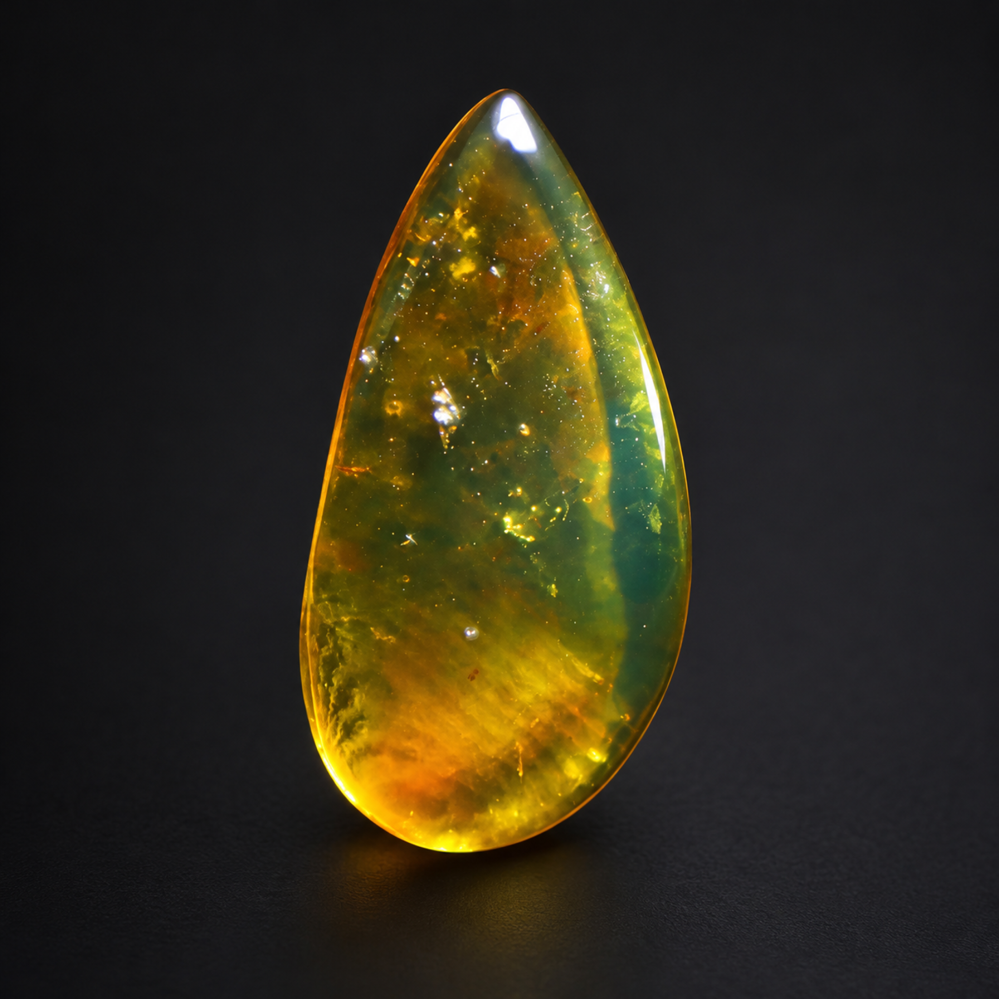 Natural orange green polished Dominican amber – photo 9