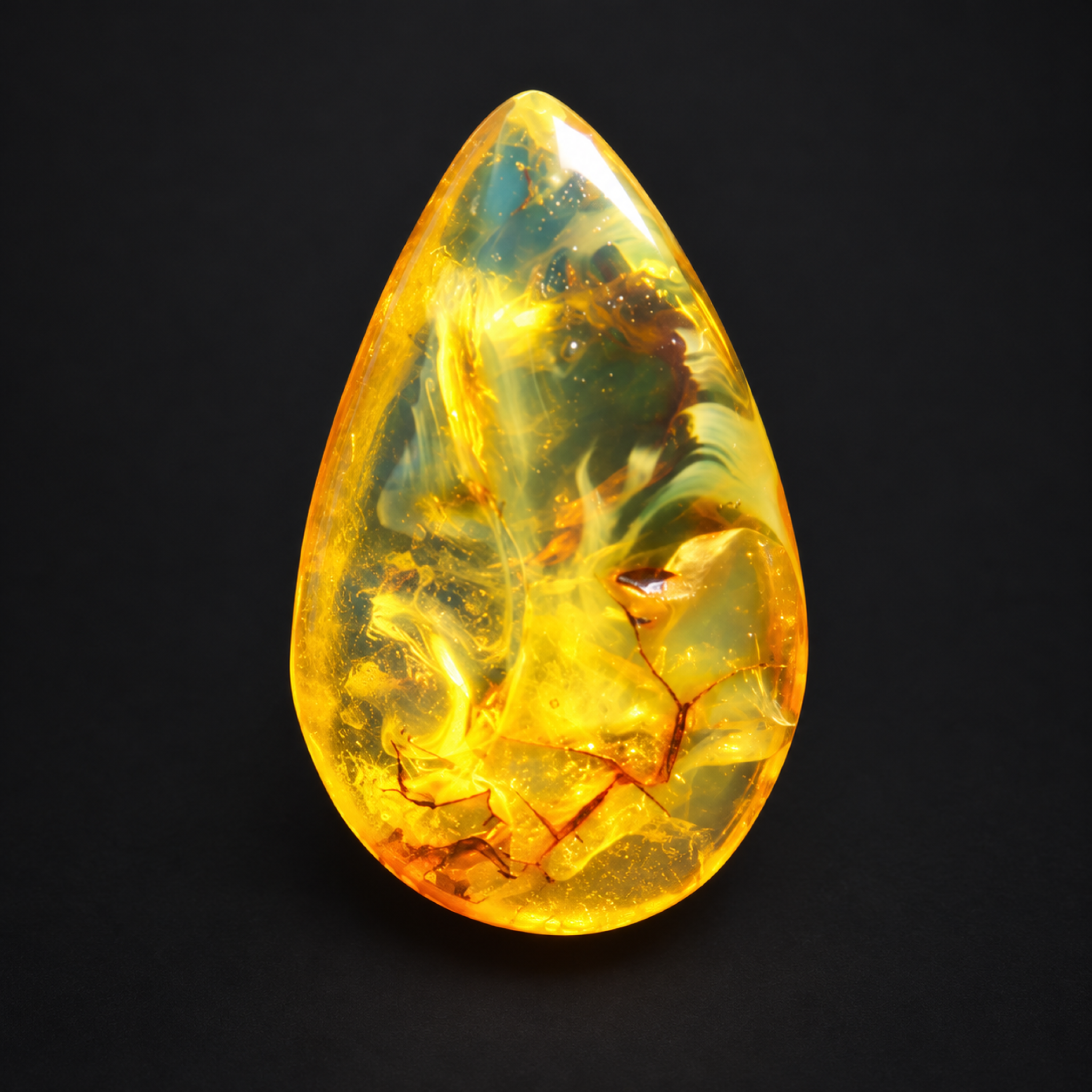 Natural orange blue polished Dominican amber – photo 2