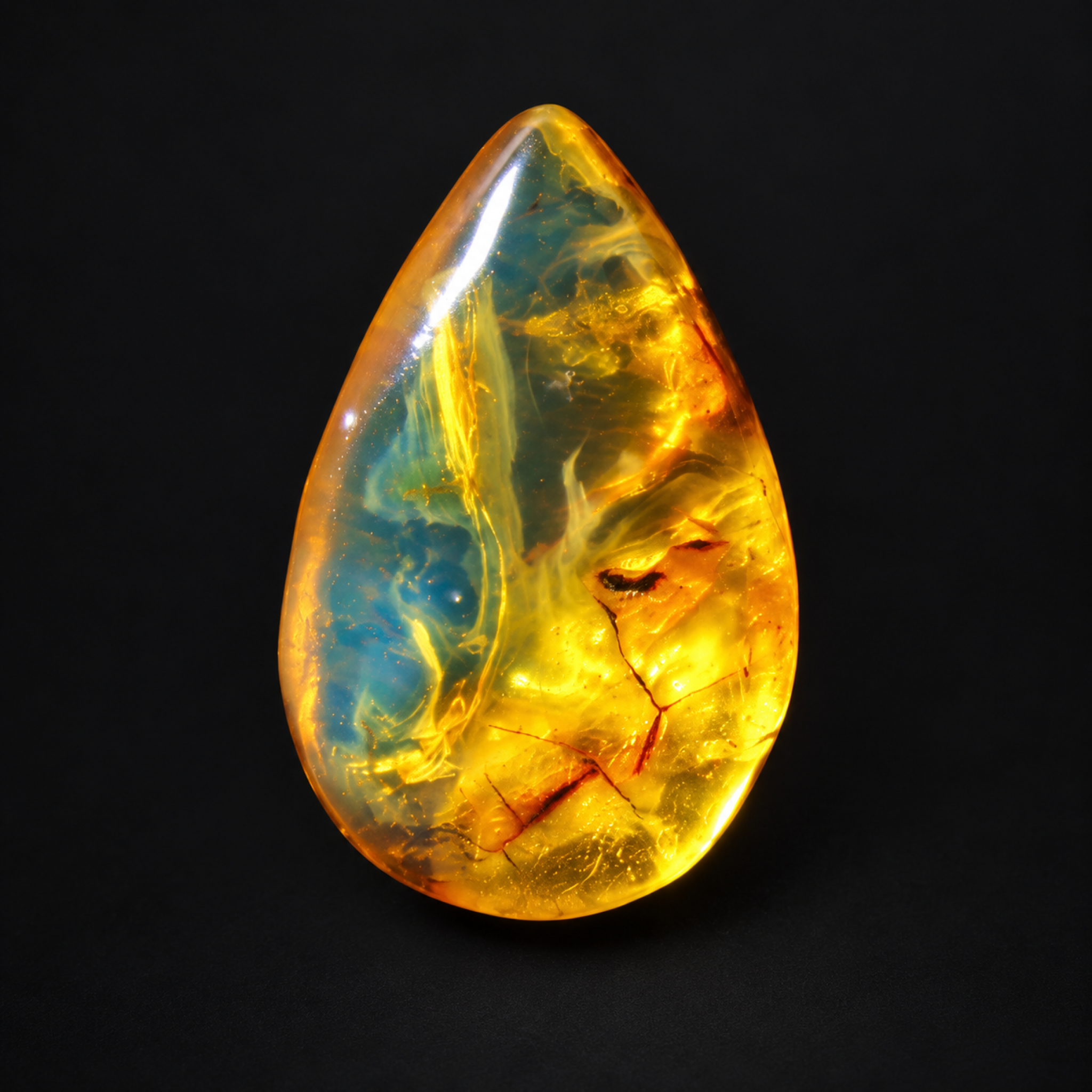 Natural orange blue polished Dominican amber – photo 9