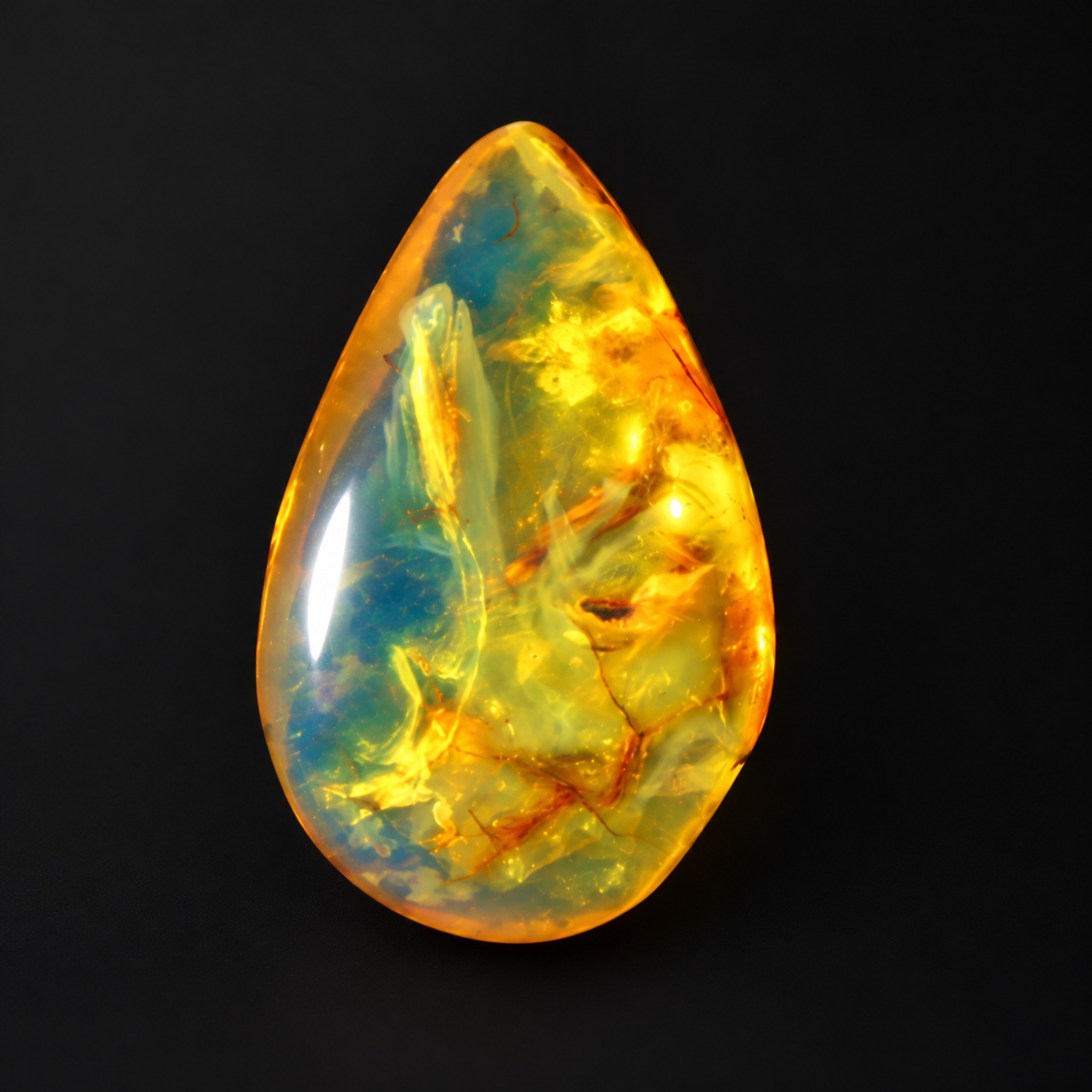 Natural orange blue polished Dominican amber – photo 10
