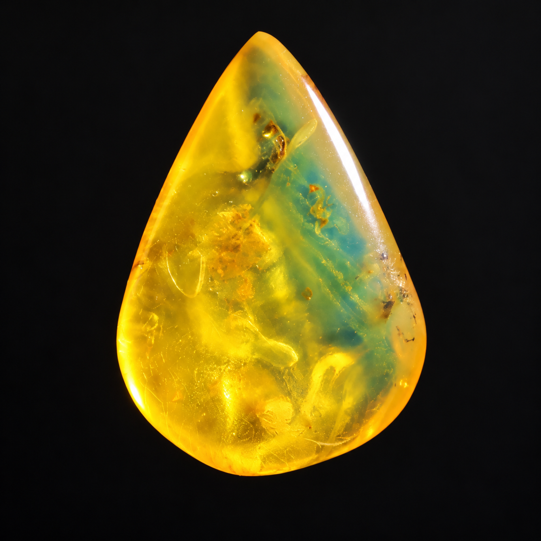 Natural yellow green polished Dominican amber – photo 3