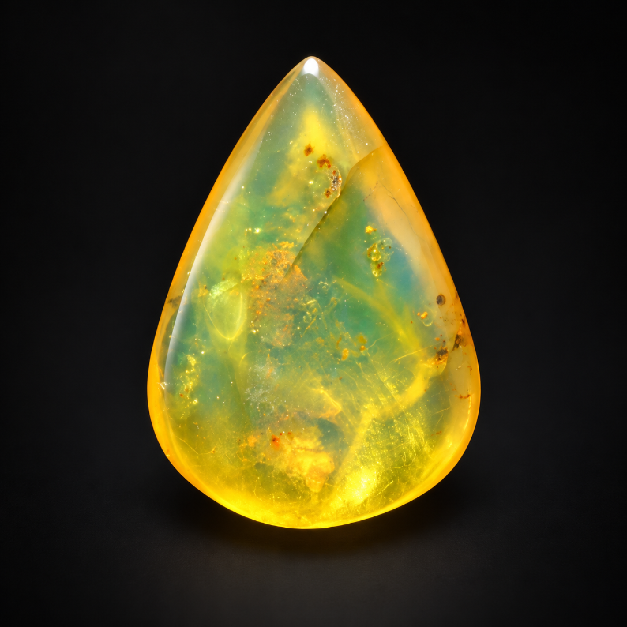 Natural yellow green polished Dominican amber – photo 4