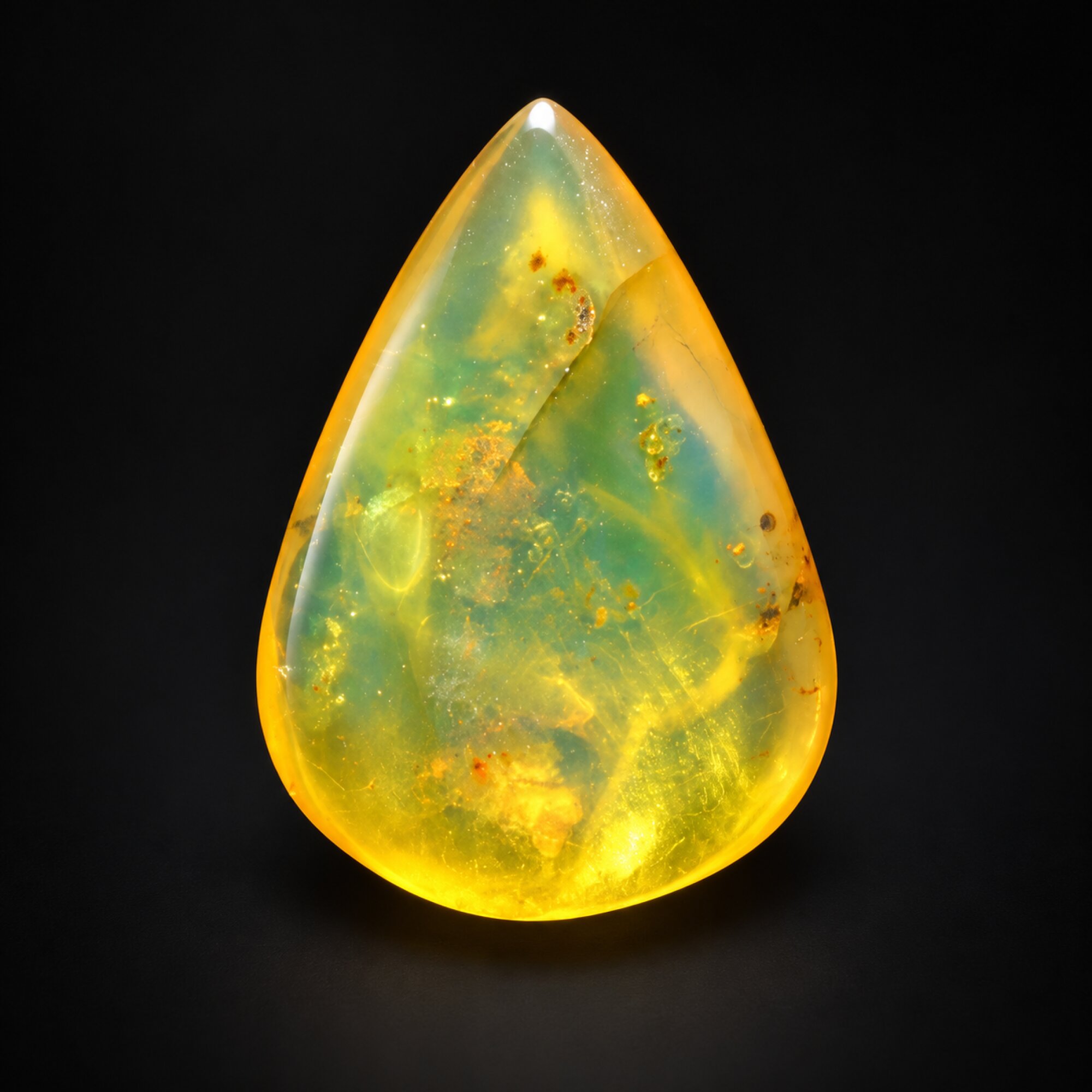 Natural yellow green polished Dominican amber – photo 4