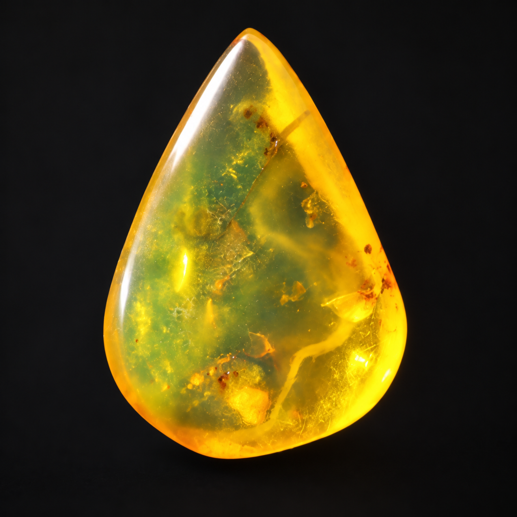 Natural yellow green polished Dominican amber – photo 5