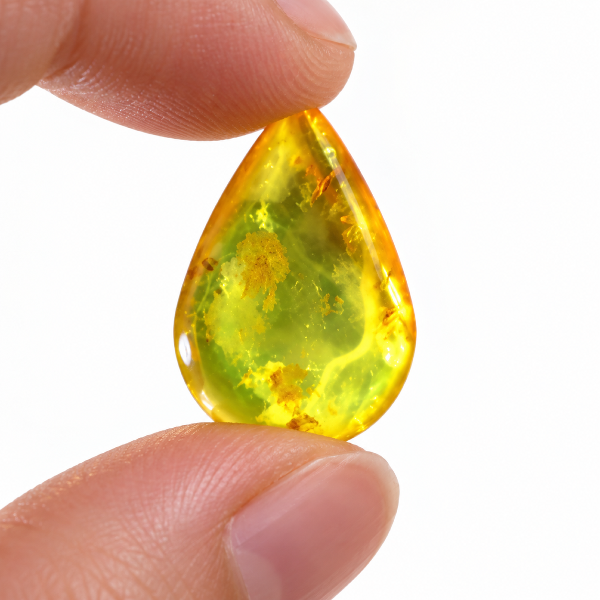 Natural yellow green polished Dominican amber – photo 7