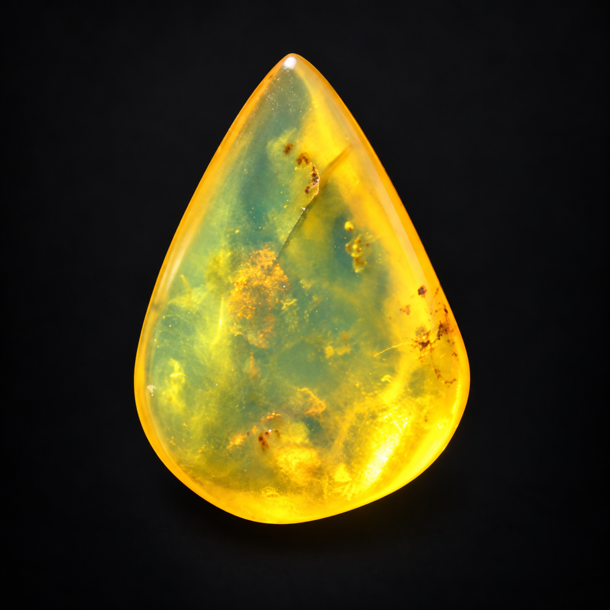 Natural yellow green polished Dominican amber – photo 8