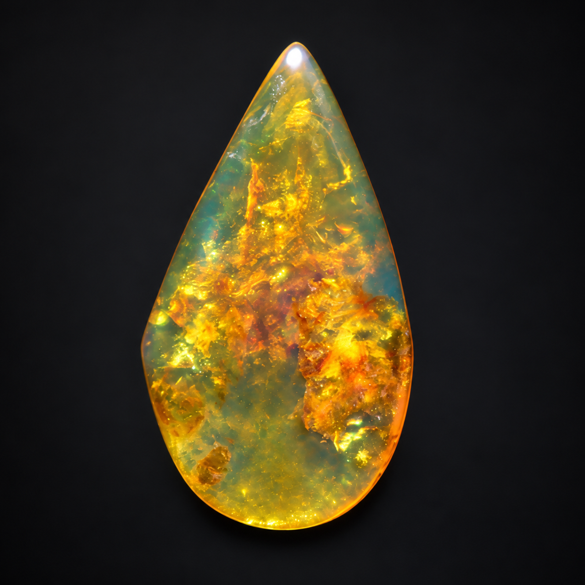 Natural yellow blue polished Dominican amber