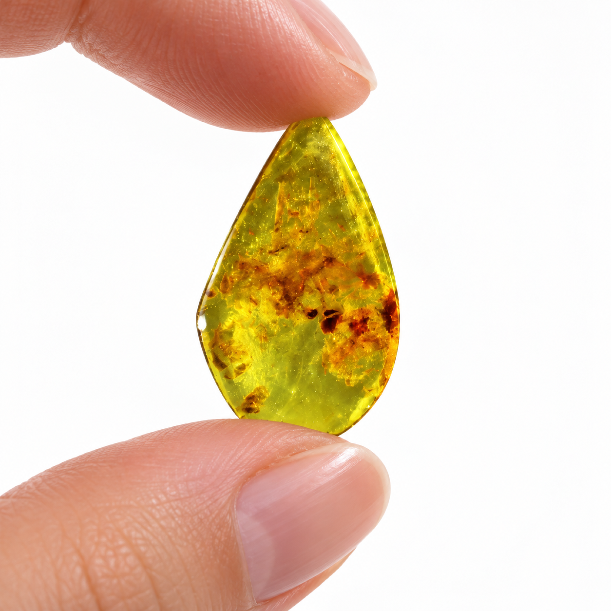 Natural yellow blue polished Dominican amber – photo 3