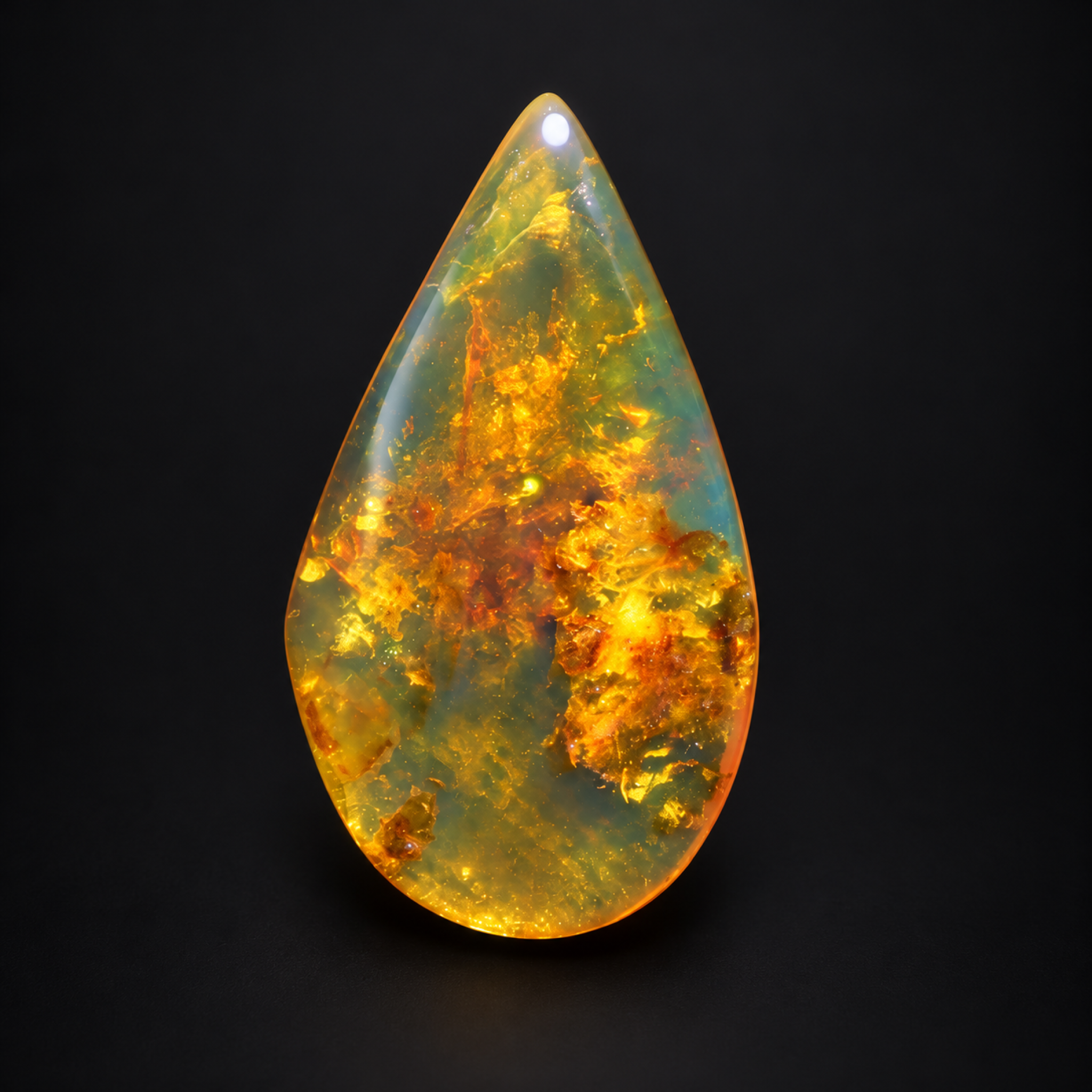 Natural yellow blue polished Dominican amber – photo 6