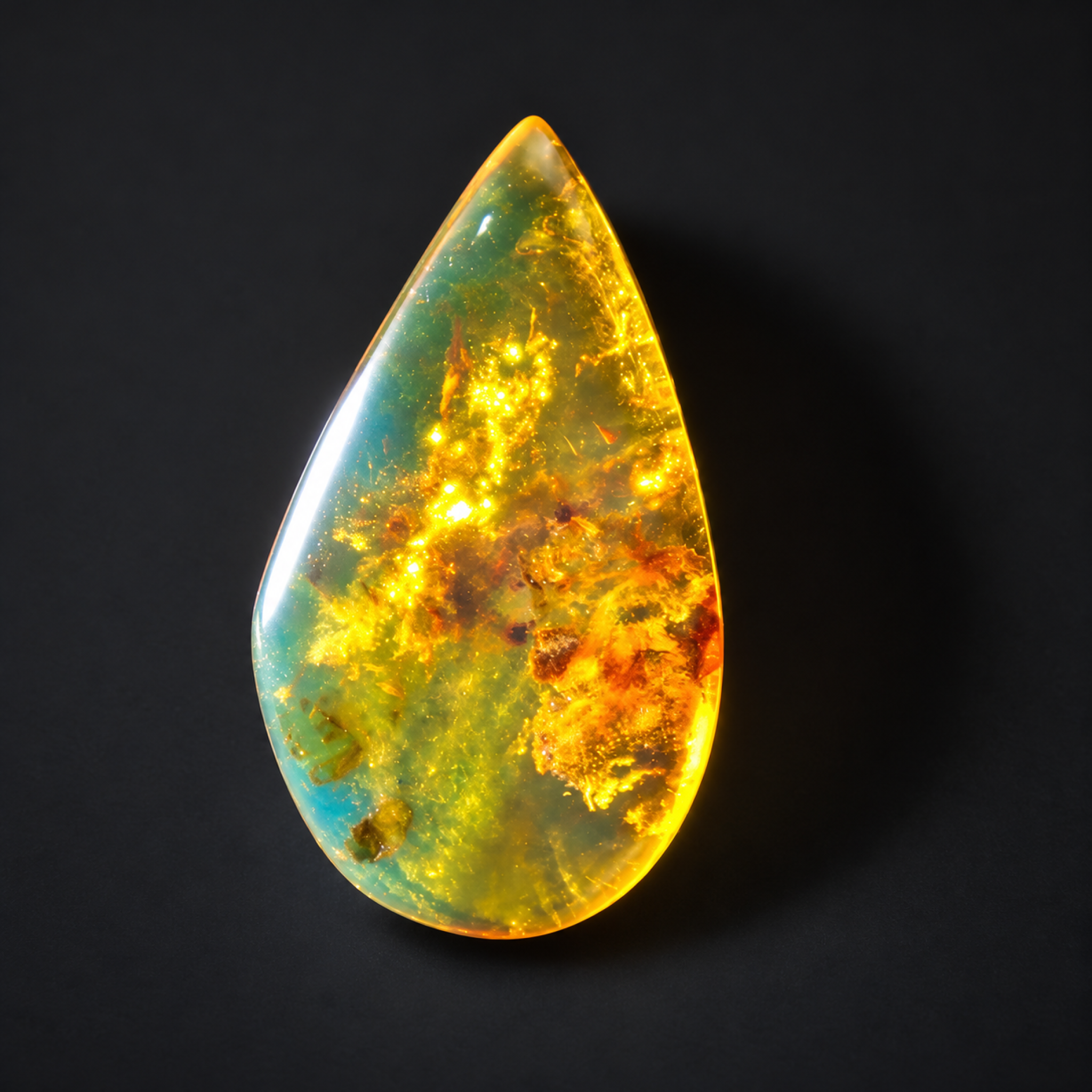 Natural yellow blue polished Dominican amber – photo 7