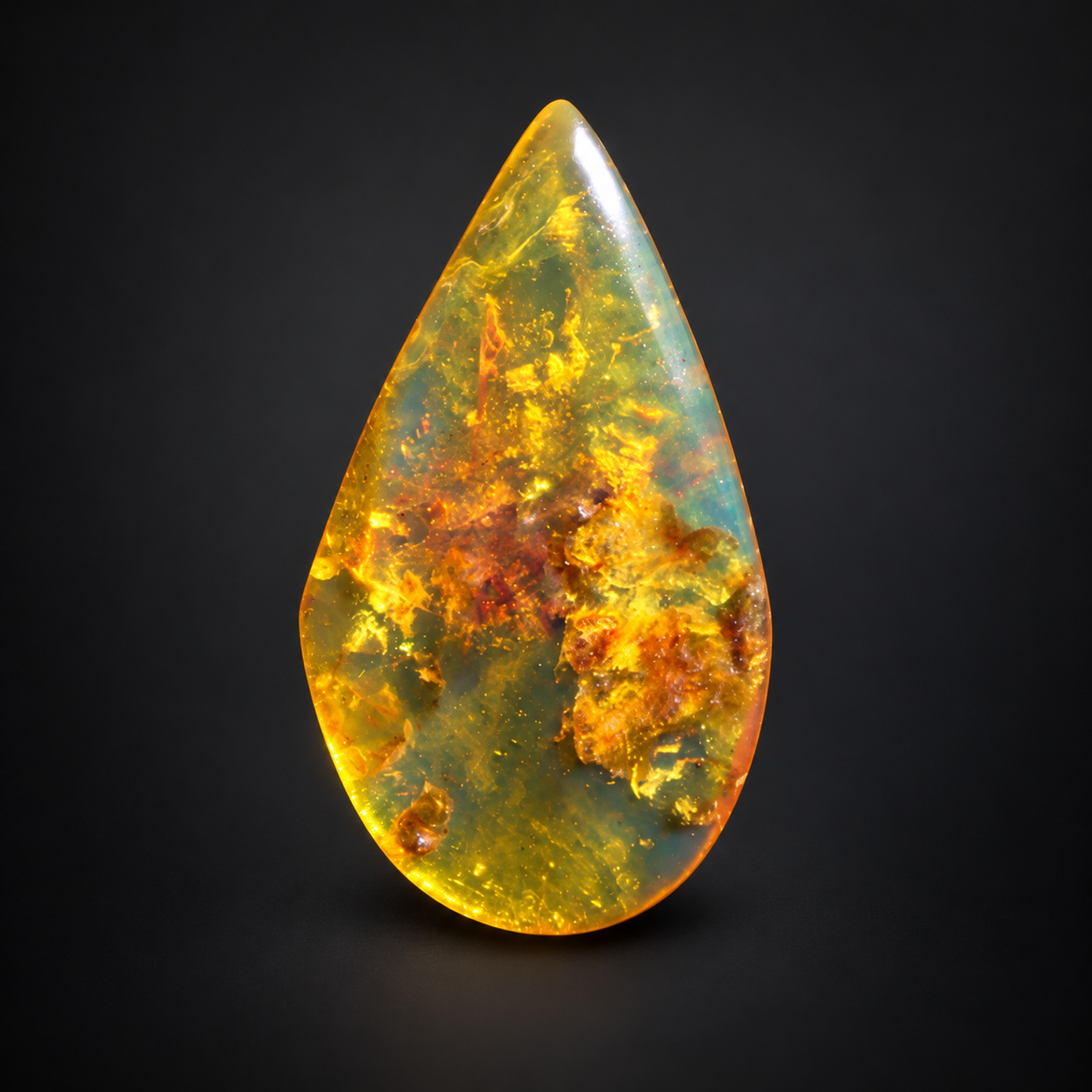 Natural yellow blue polished Dominican amber – photo 8