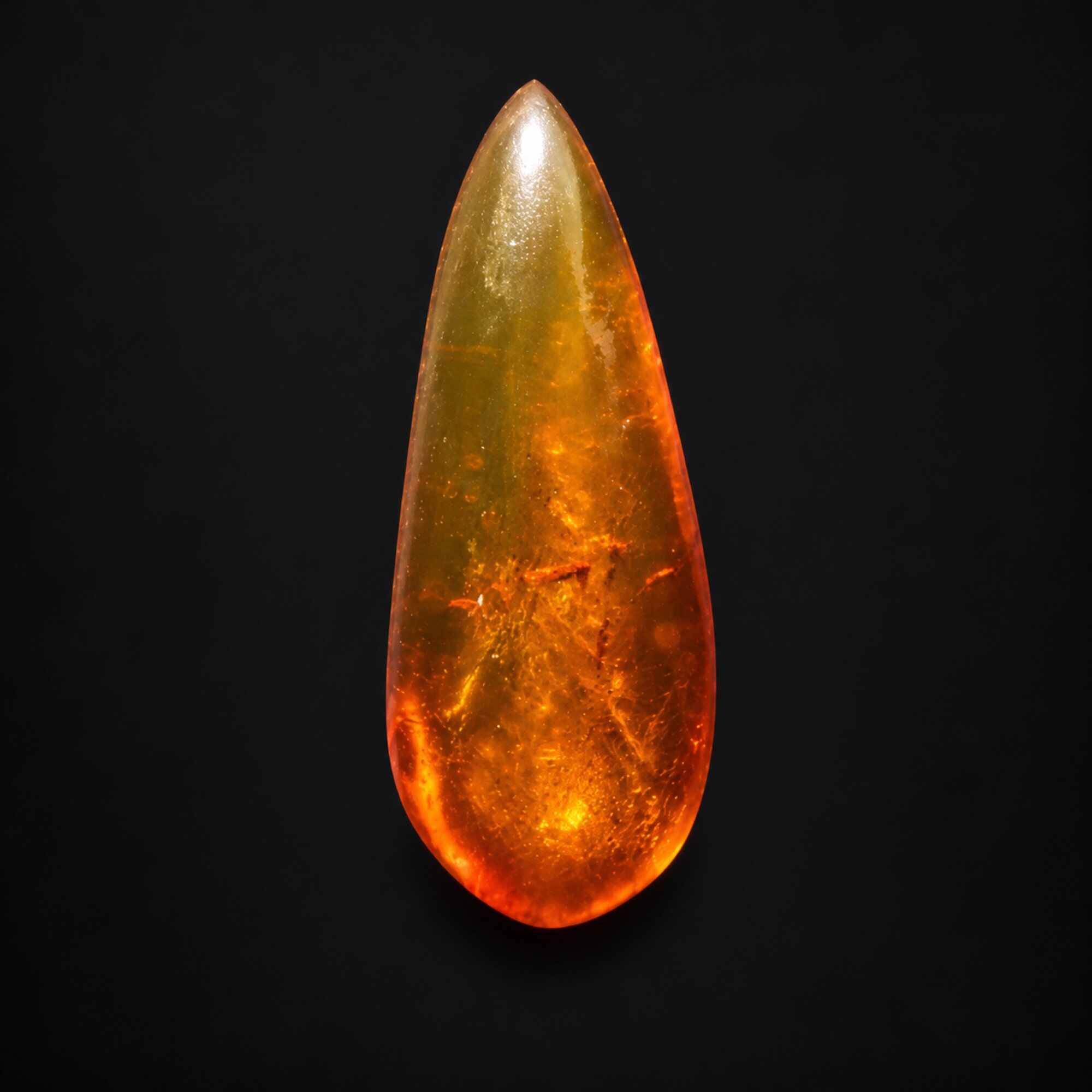 Natural orange green polished Dominican amber – photo 2