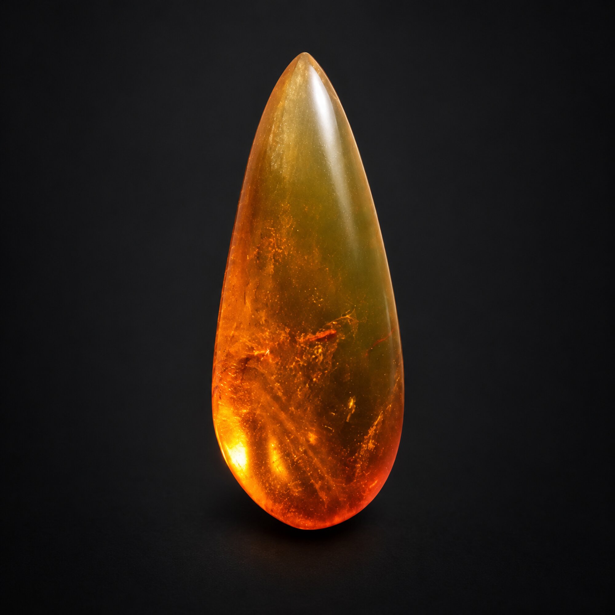 Natural orange green polished Dominican amber – photo 3