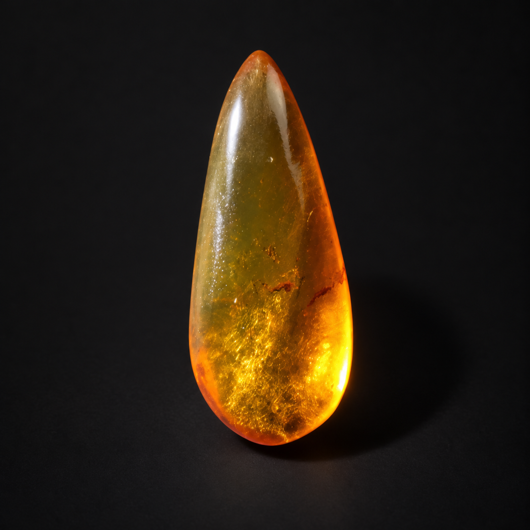 Natural orange green polished Dominican amber – photo 4