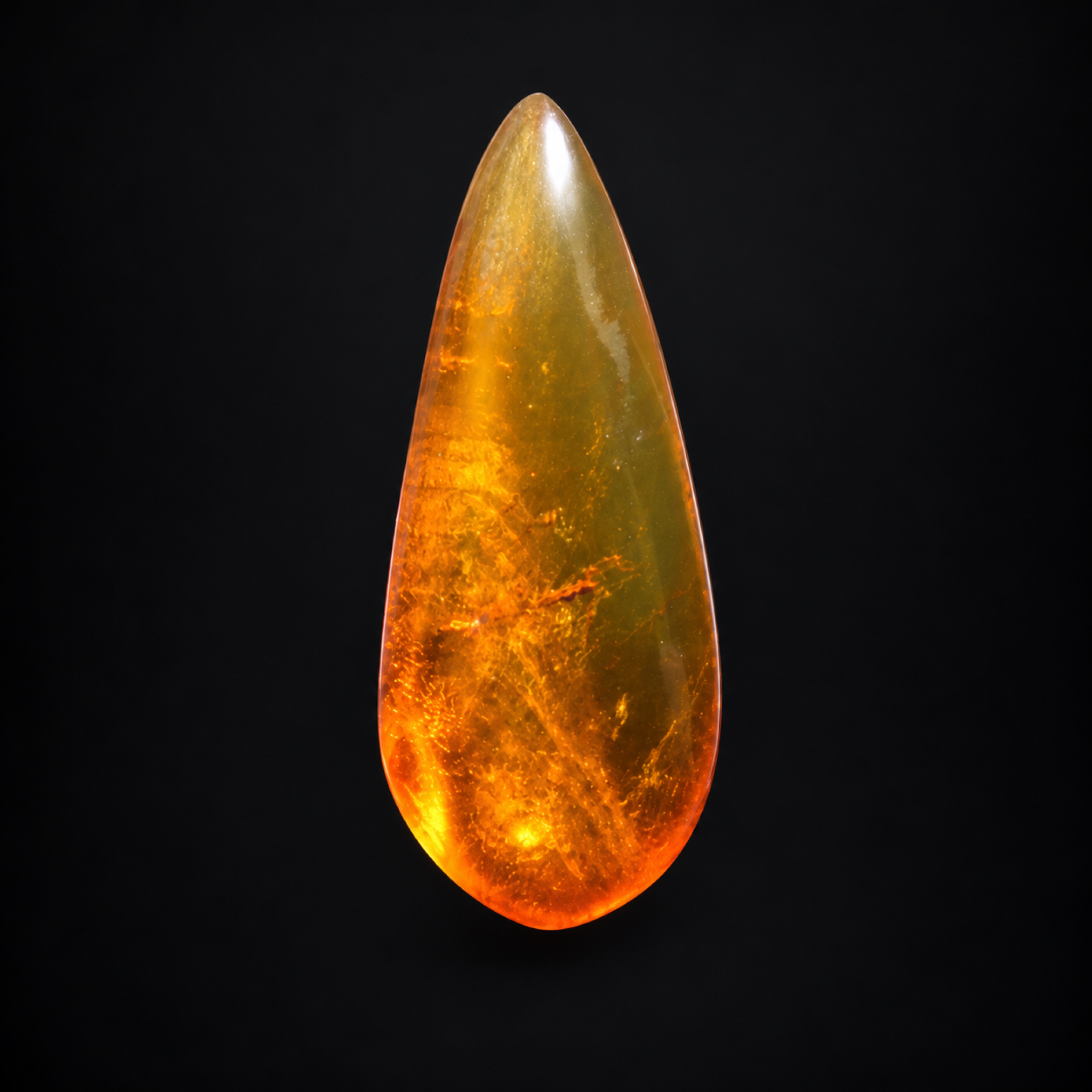 Natural orange green polished Dominican amber – photo 7