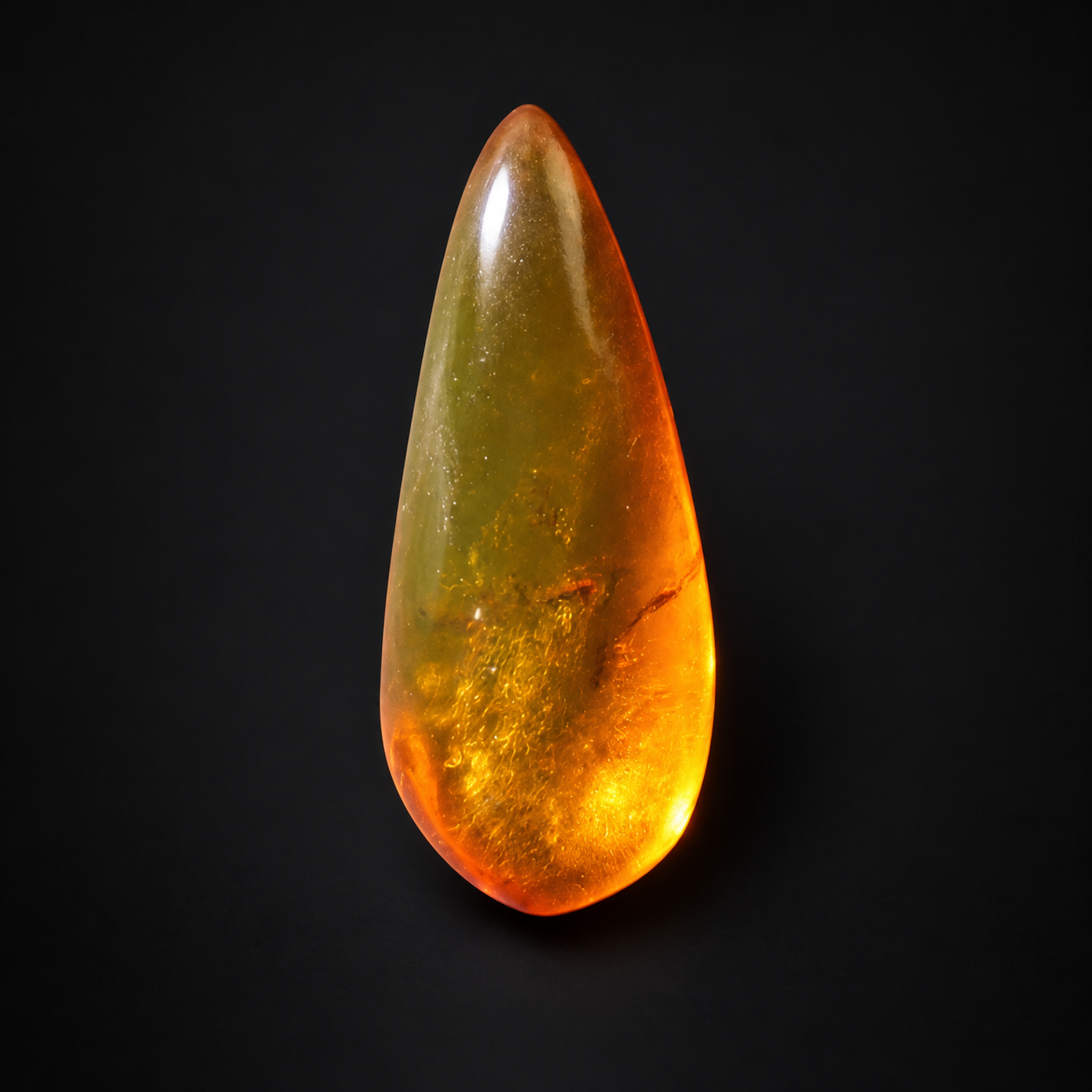 Natural orange green polished Dominican amber – photo 9
