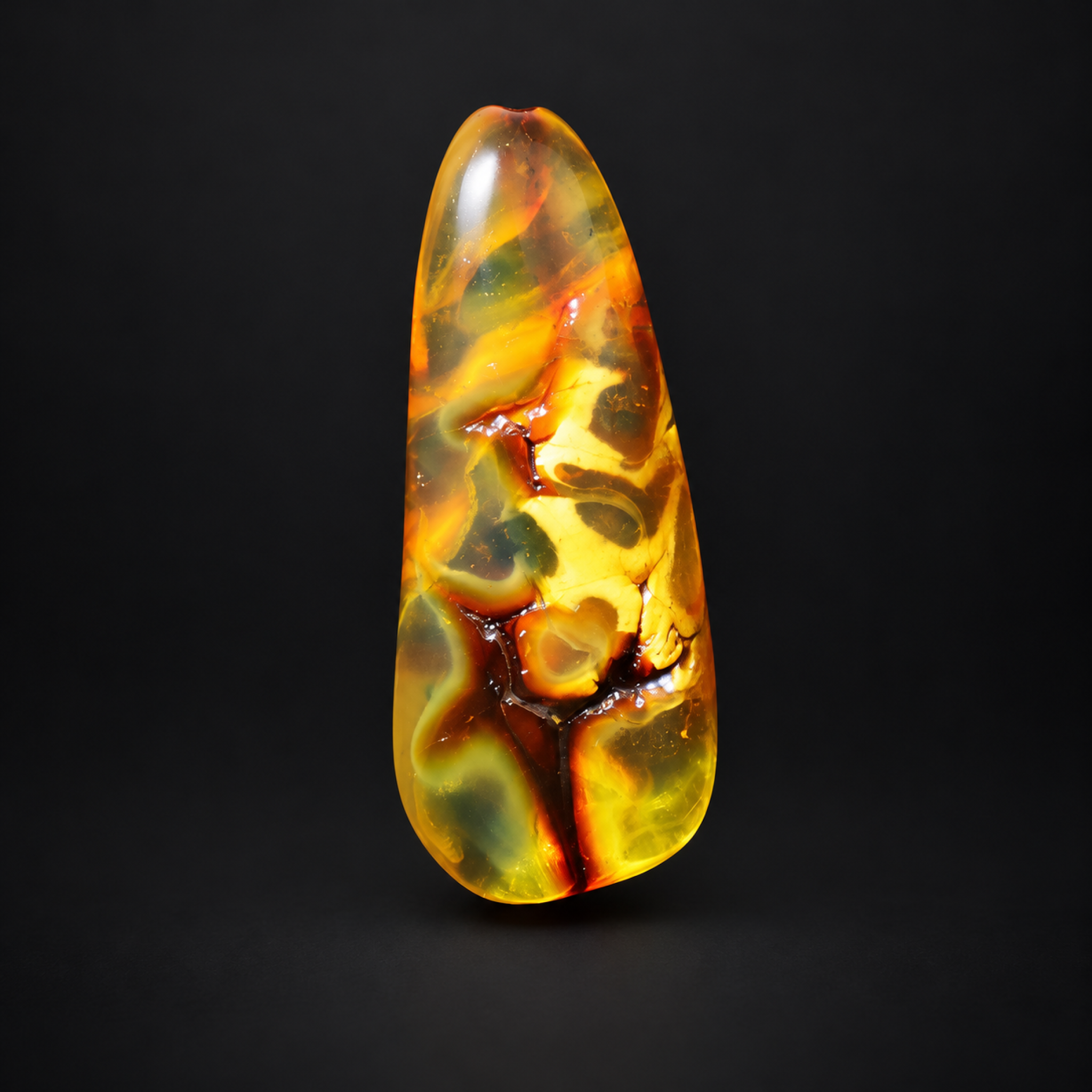 Natural yellow green polished Dominican amber – photo 4