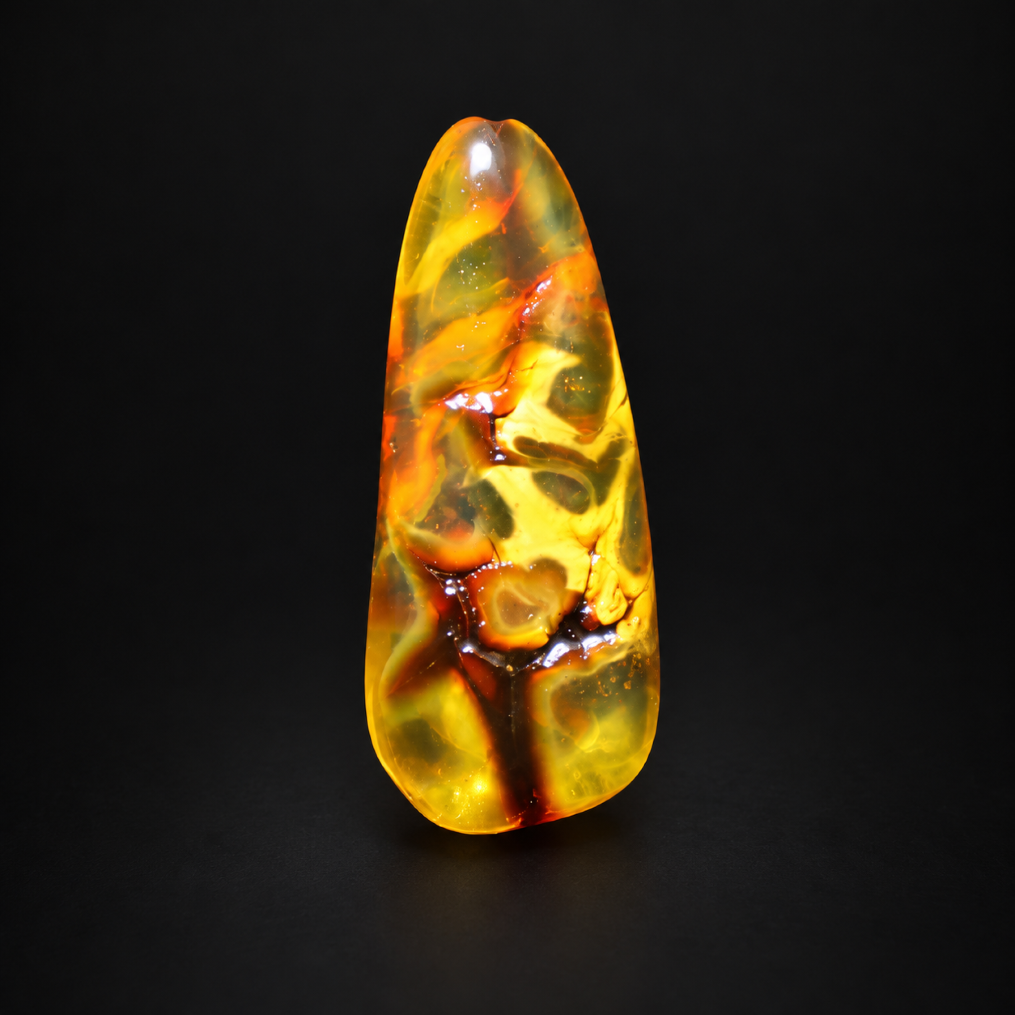 Natural yellow green polished Dominican amber – photo 6