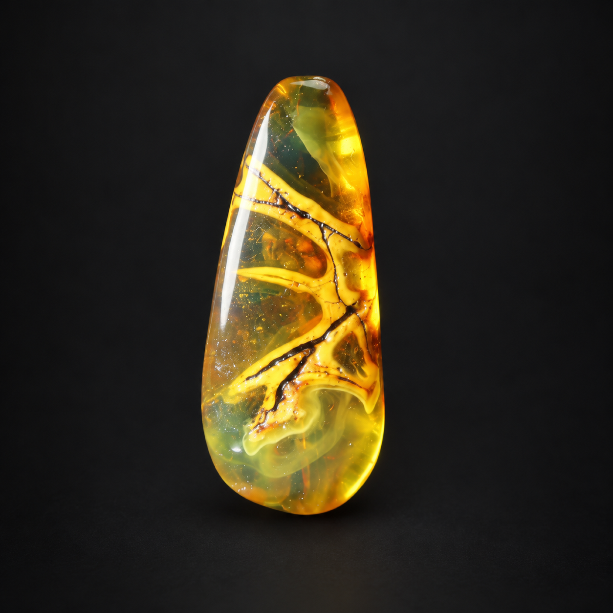 Natural yellow green polished Dominican amber – photo 7