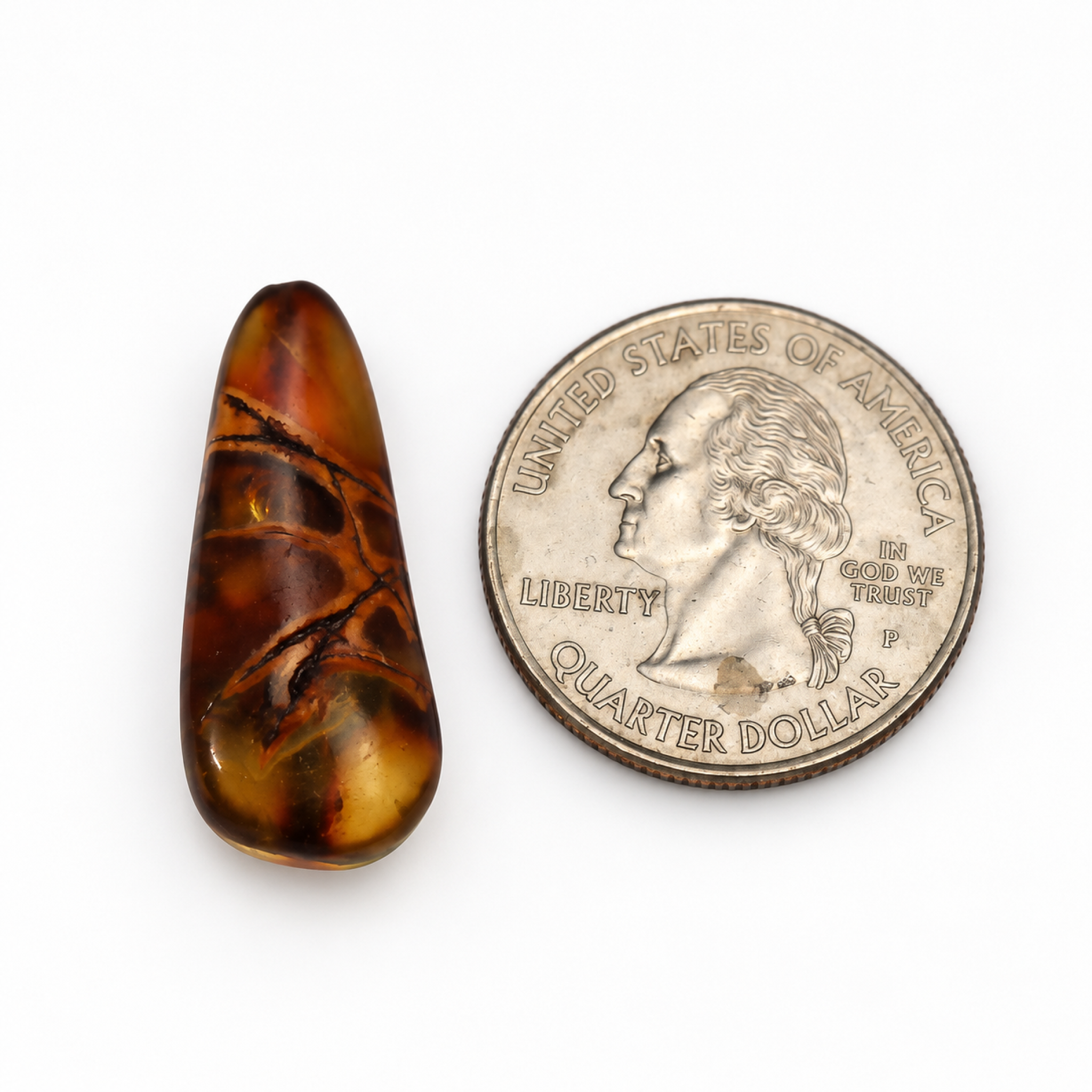 Natural yellow green polished Dominican amber – photo 8
