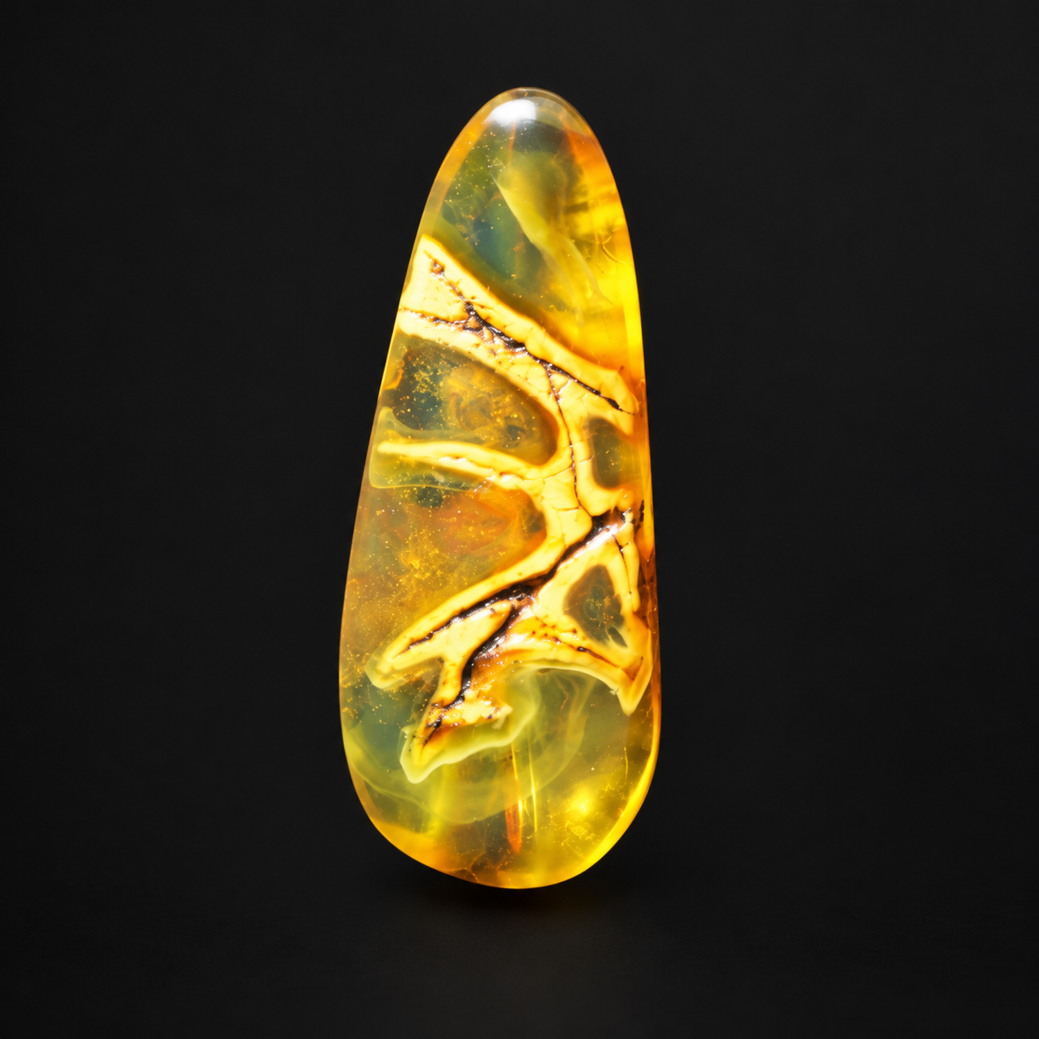 Natural yellow green polished Dominican amber – photo 11