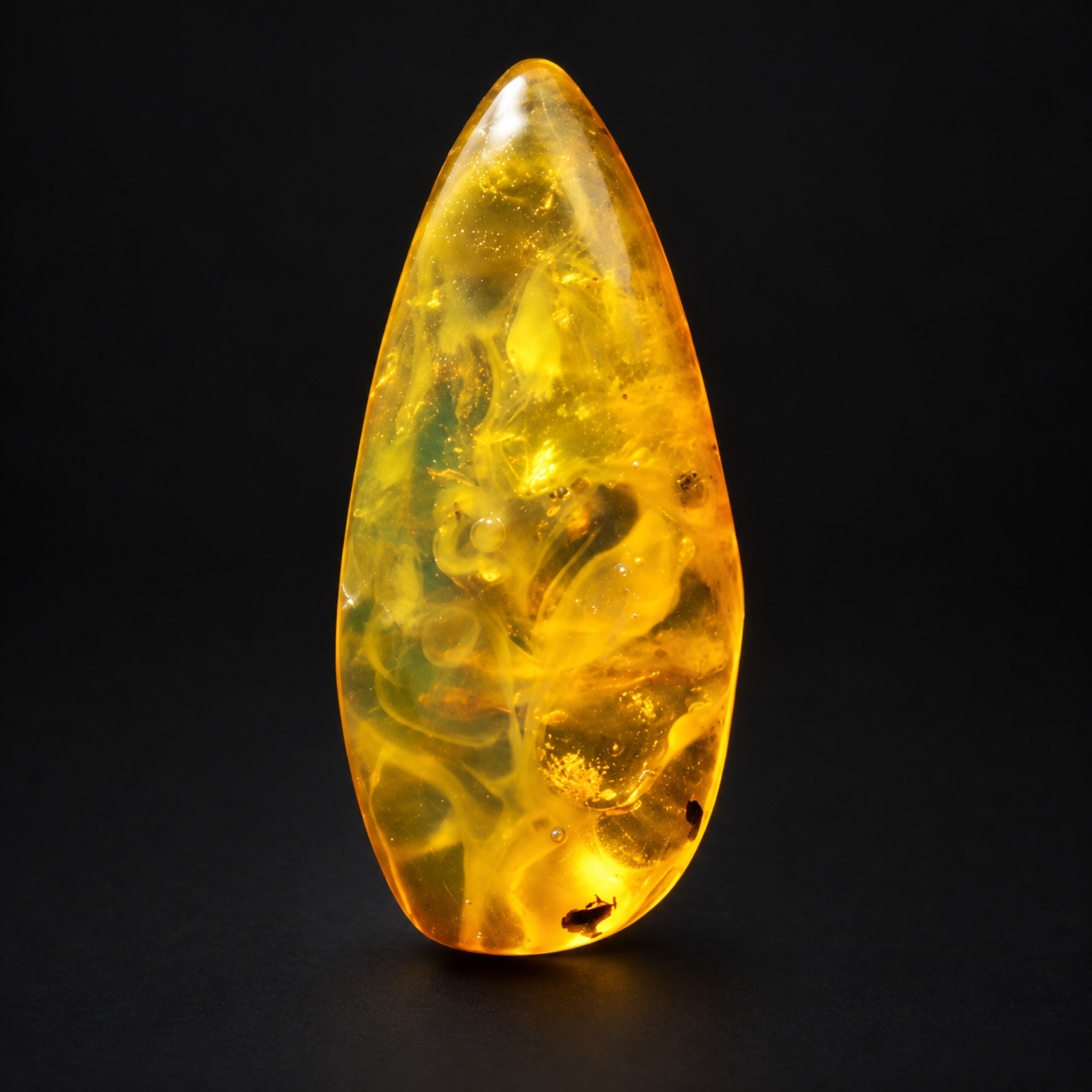 Natural yellow green polished Dominican amber – photo 4
