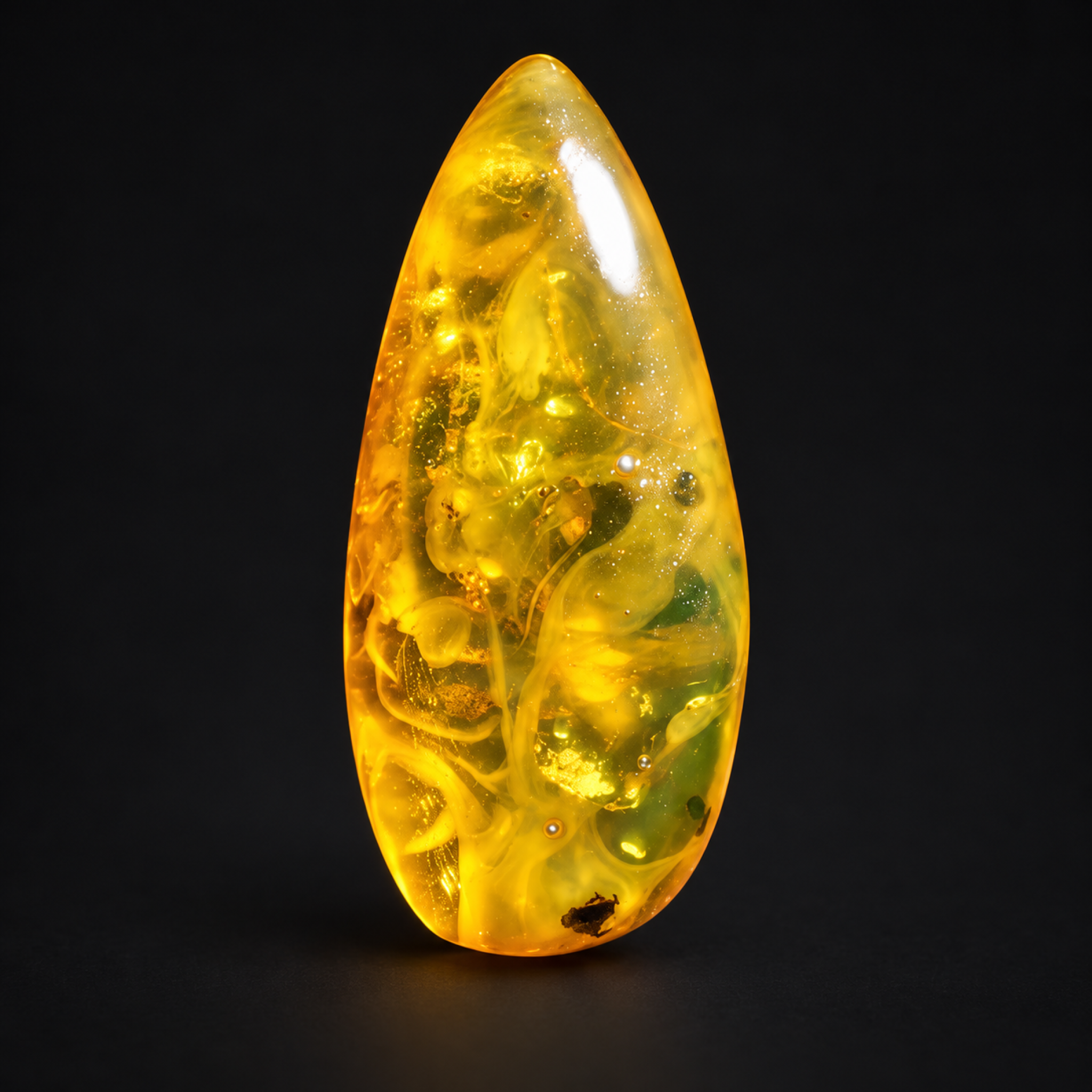 Natural yellow green polished Dominican amber – photo 5