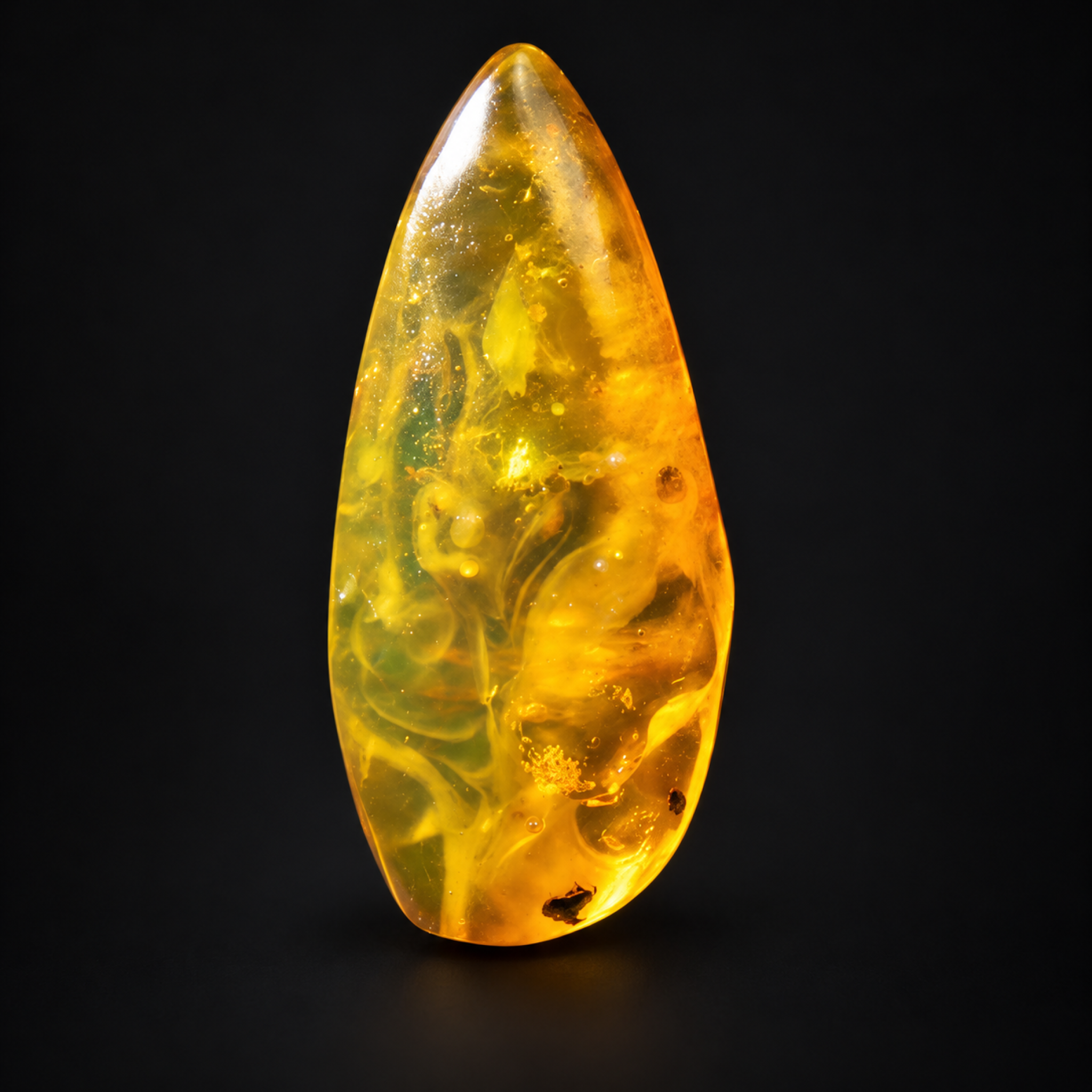 Natural yellow green polished Dominican amber – photo 7