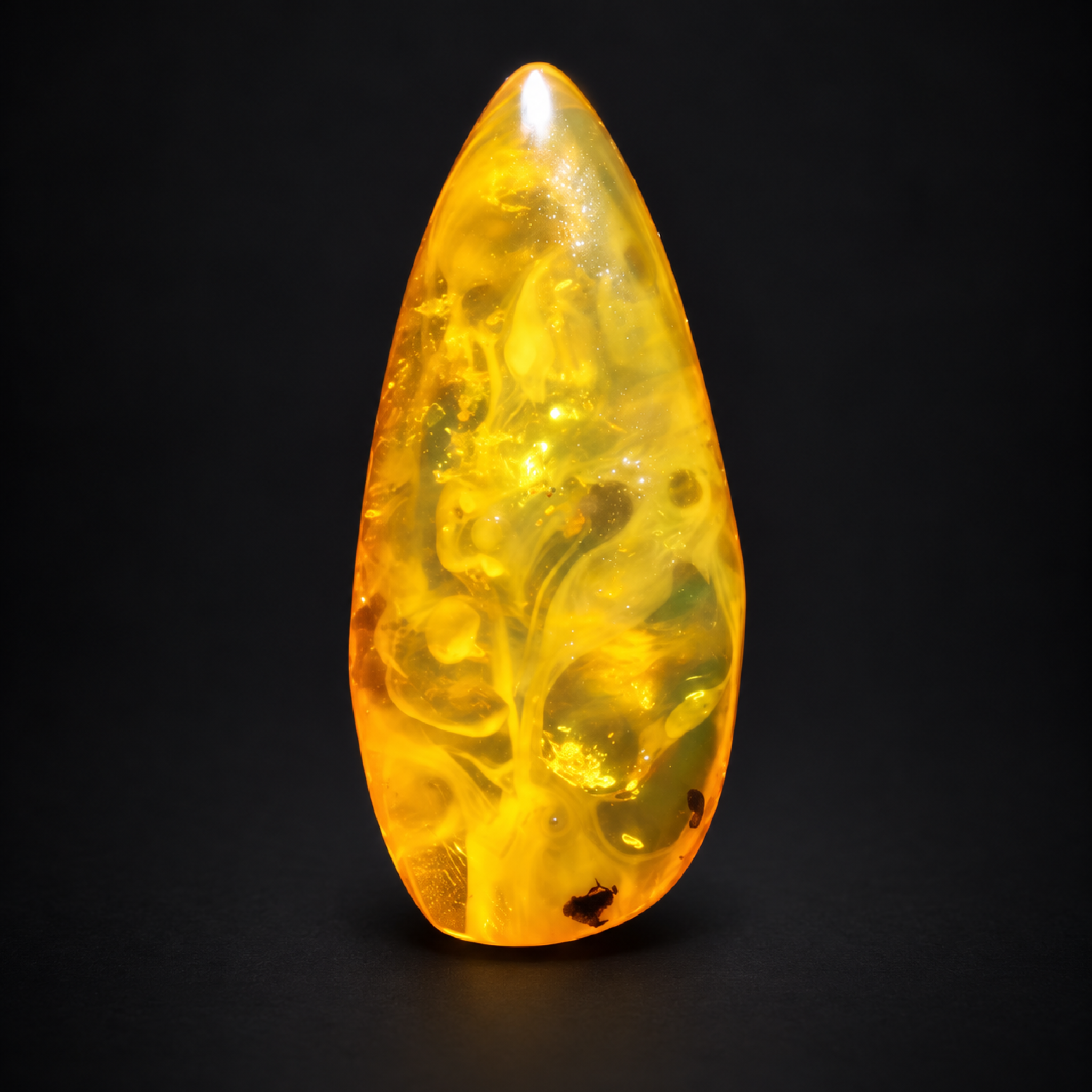 Natural yellow green polished Dominican amber – photo 10