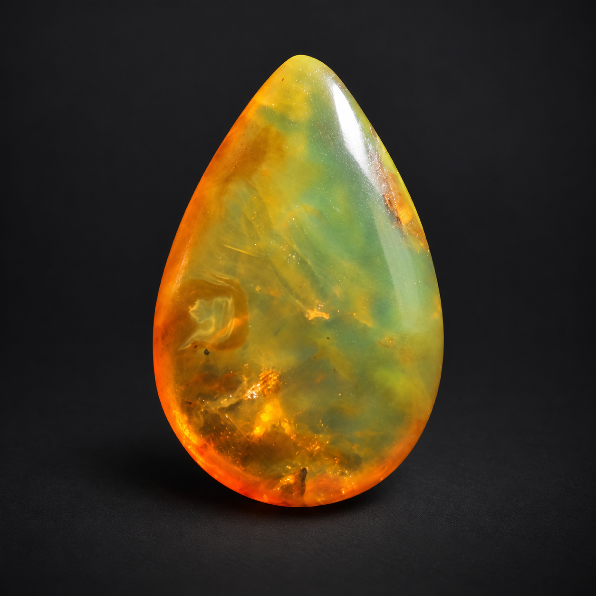 Earth crafted yellow green polished Dominican amber – photo 3