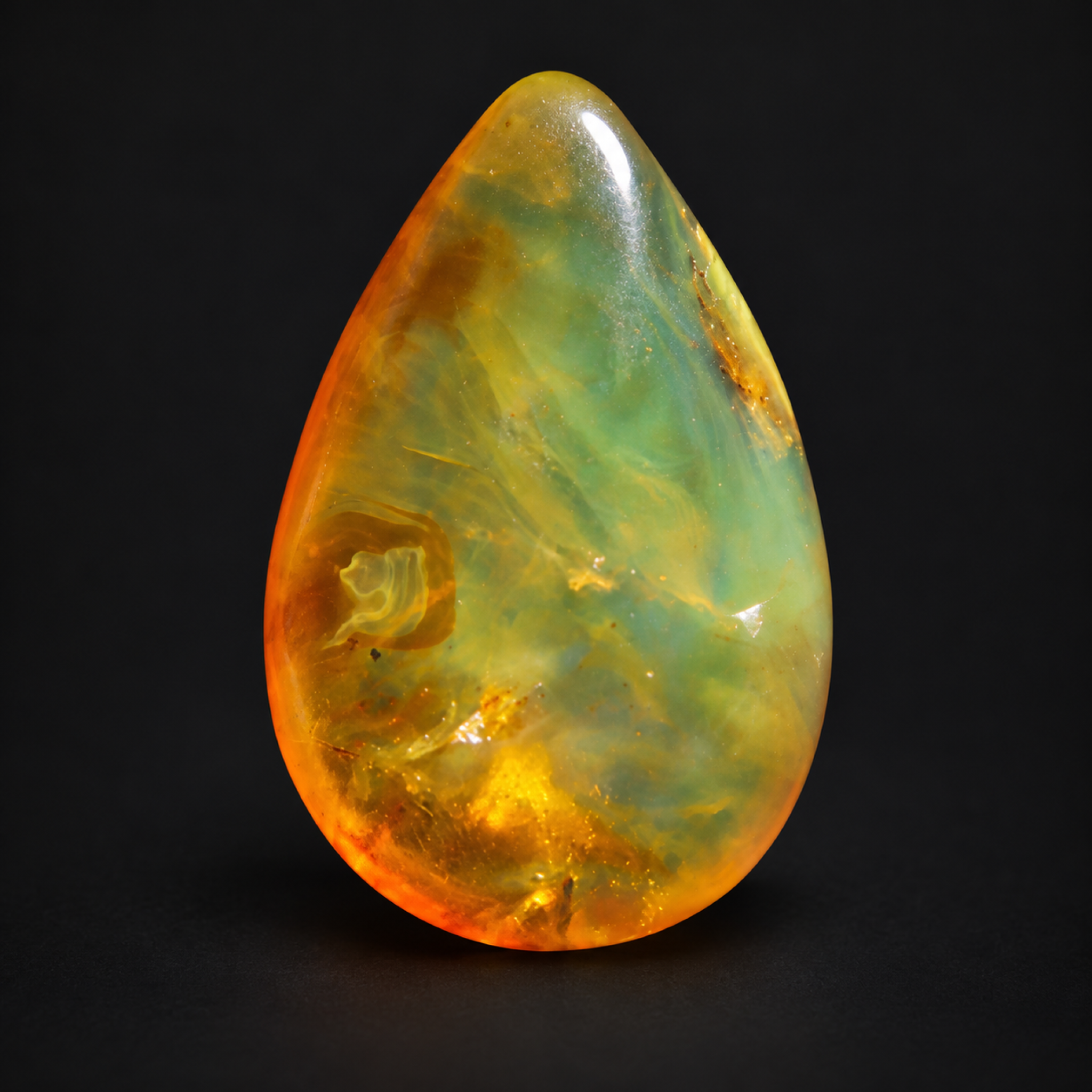 Earth crafted yellow green polished Dominican amber – photo 4