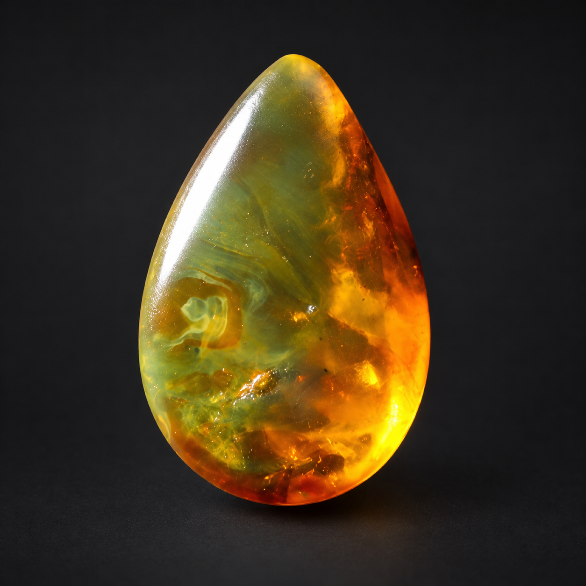 Earth crafted yellow green polished Dominican amber – photo 9