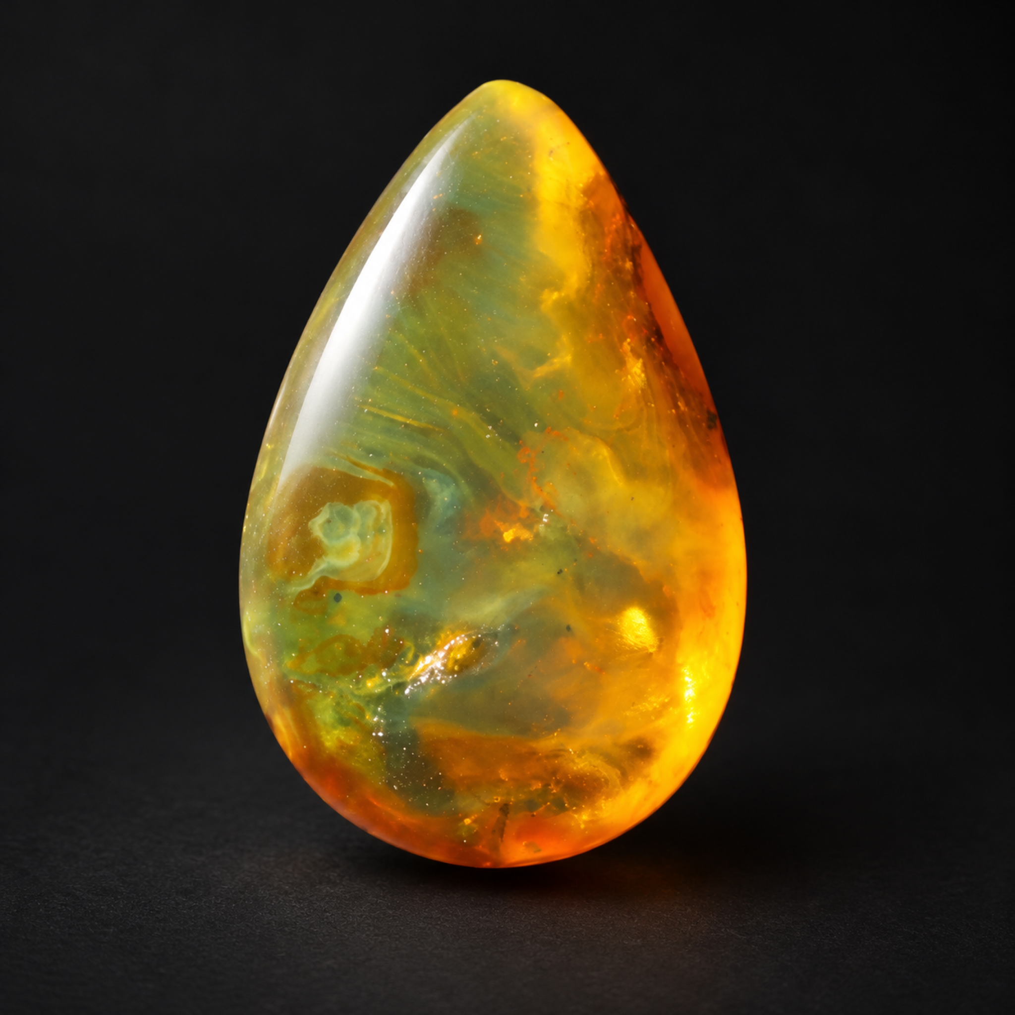 Earth crafted yellow green polished Dominican amber – photo 12