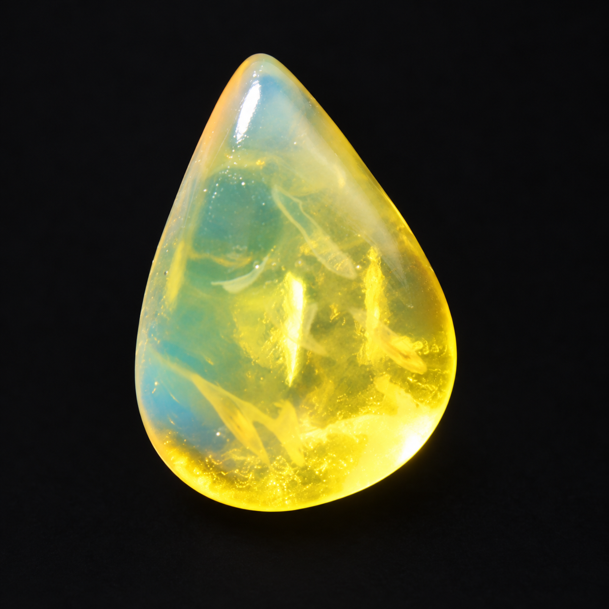Earth crafted blue green polished Dominican amber – photo 2