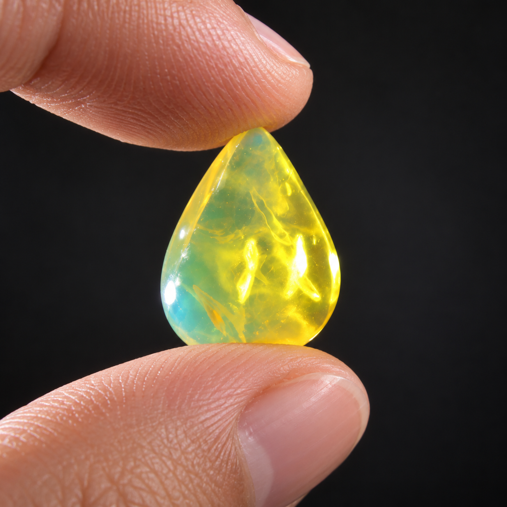 Earth crafted blue green polished Dominican amber – photo 7