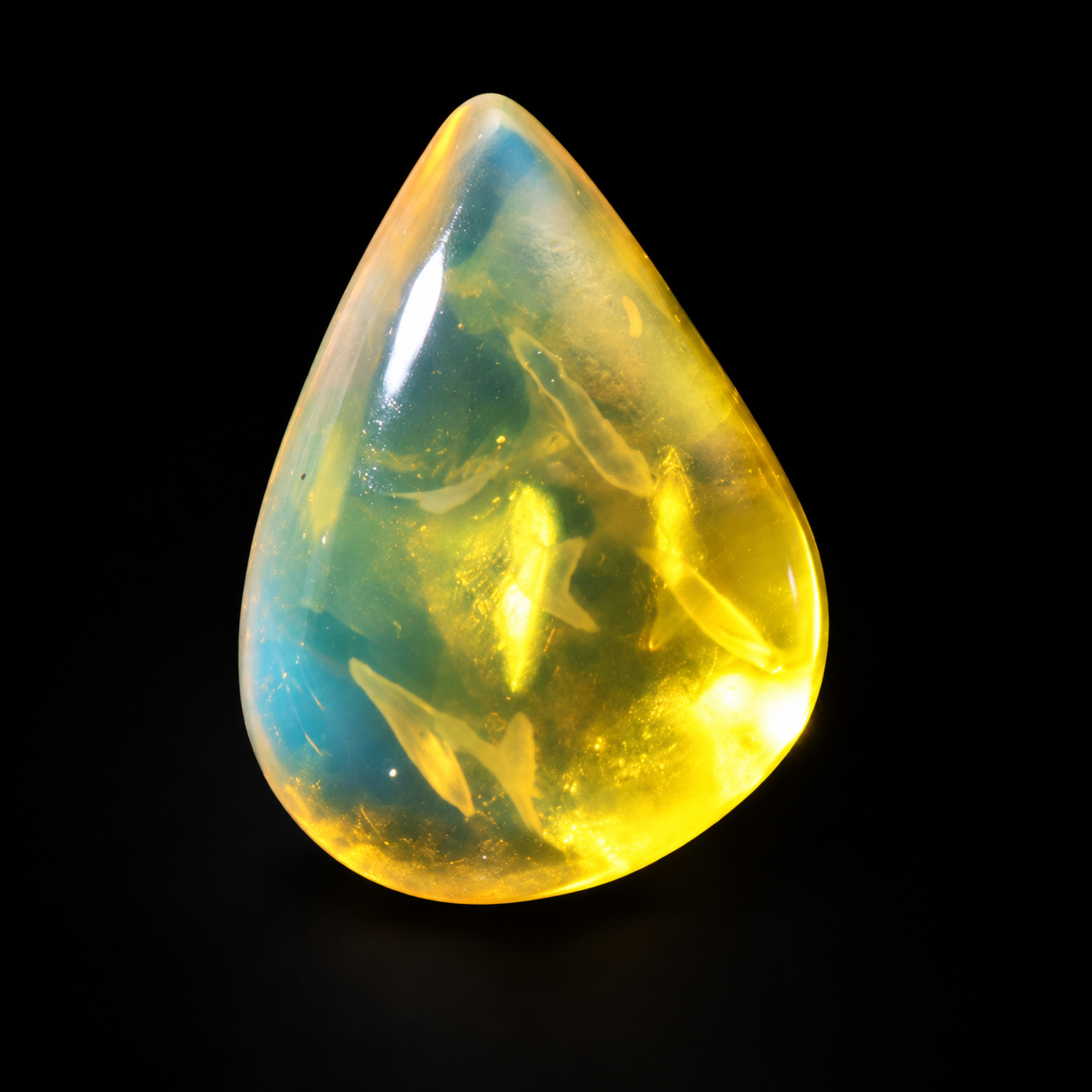 Earth crafted blue green polished Dominican amber – photo 8