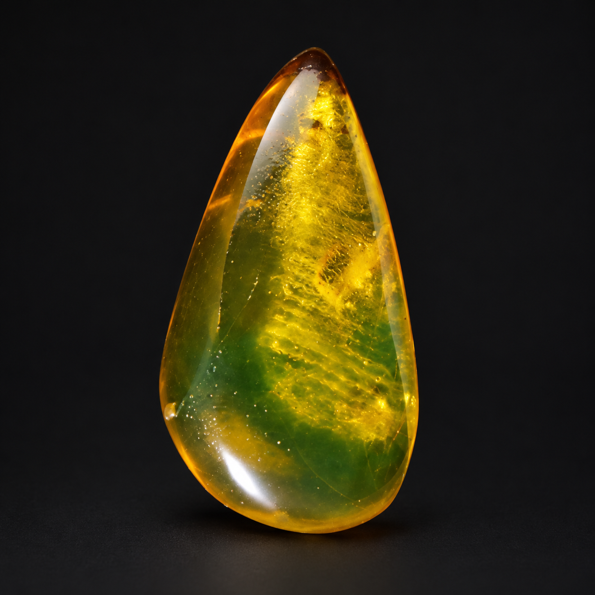Genuine yellow green polished Dominican amber – photo 2