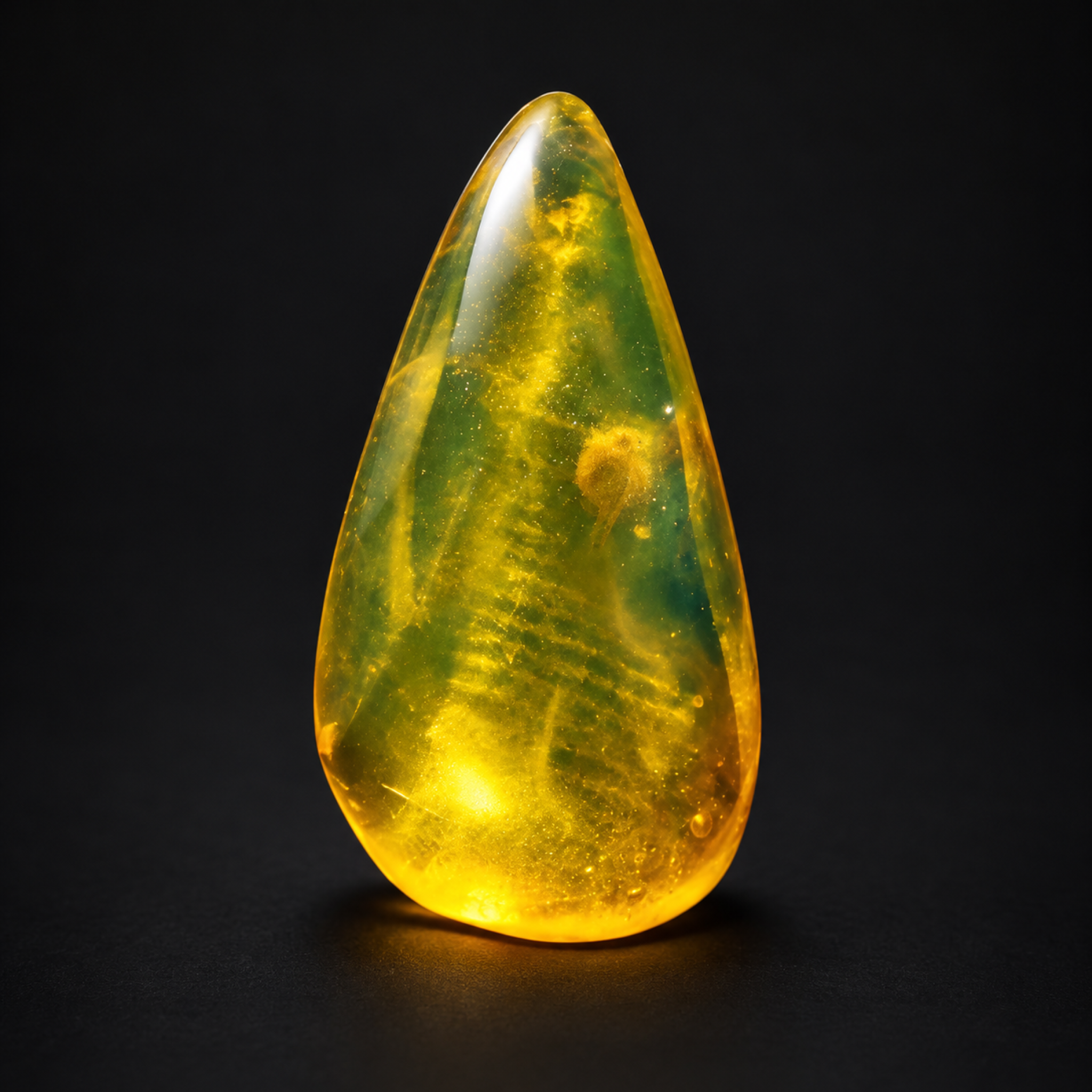 Genuine yellow green polished Dominican amber – photo 3