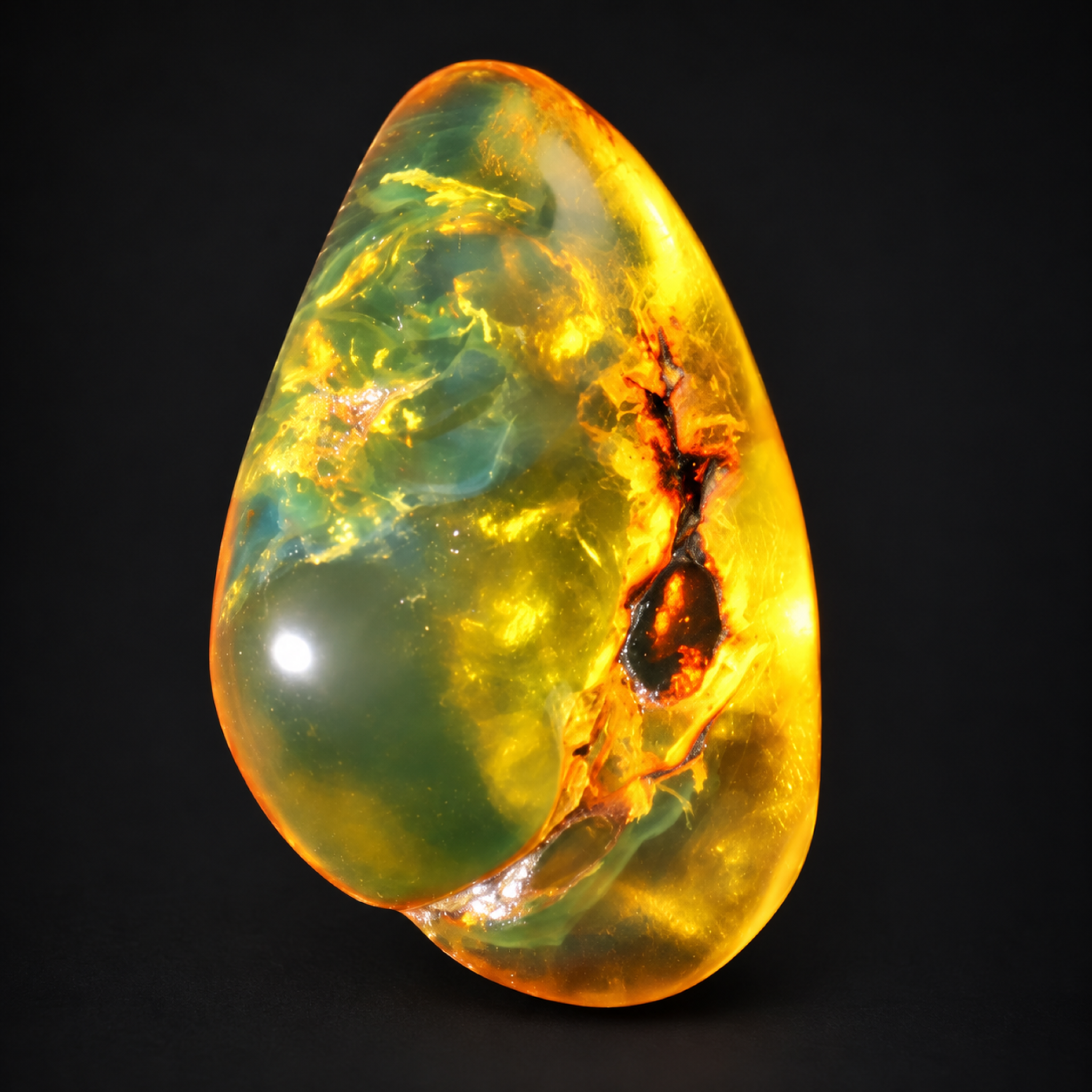 Pure natural yellow green polished Dominican amber – photo 6