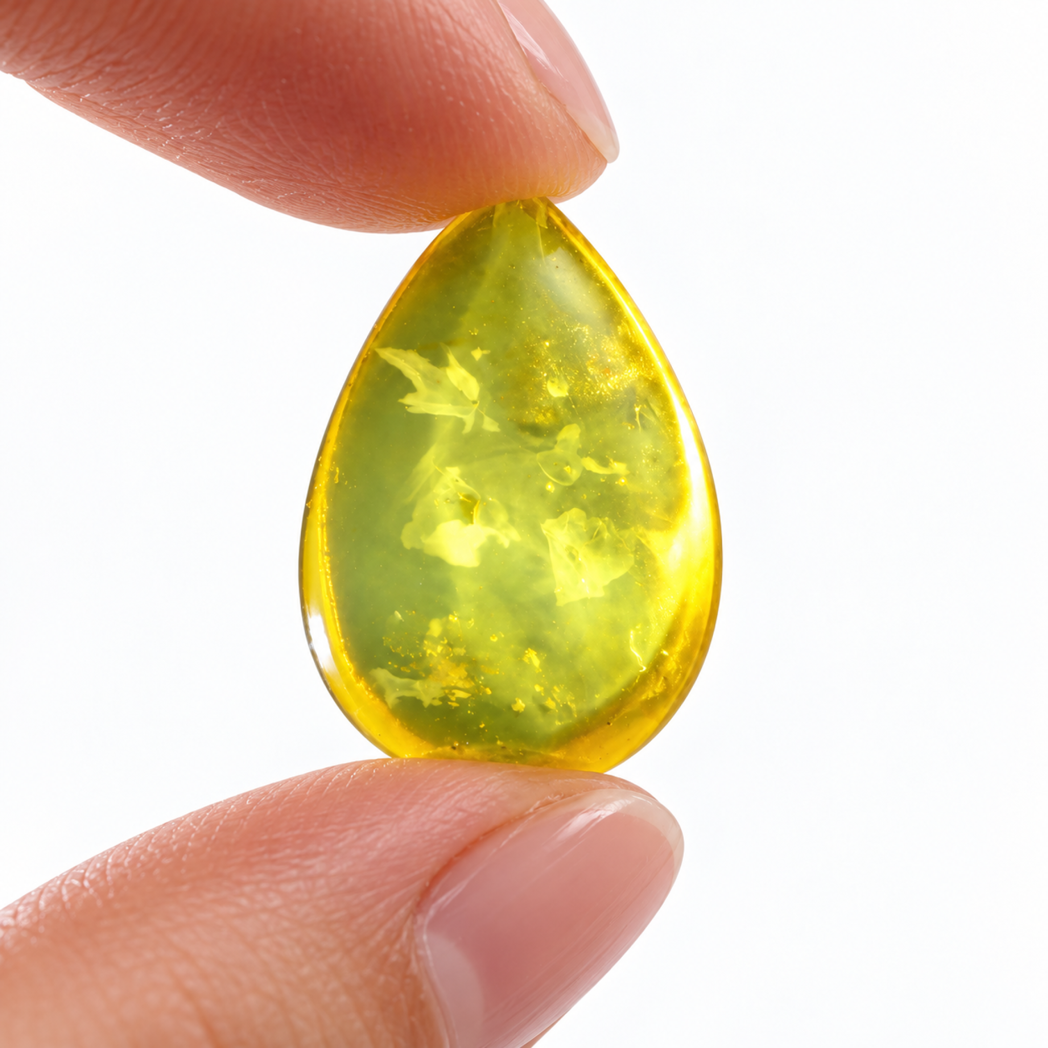 Natural yellow green polished Dominican amber – photo 2