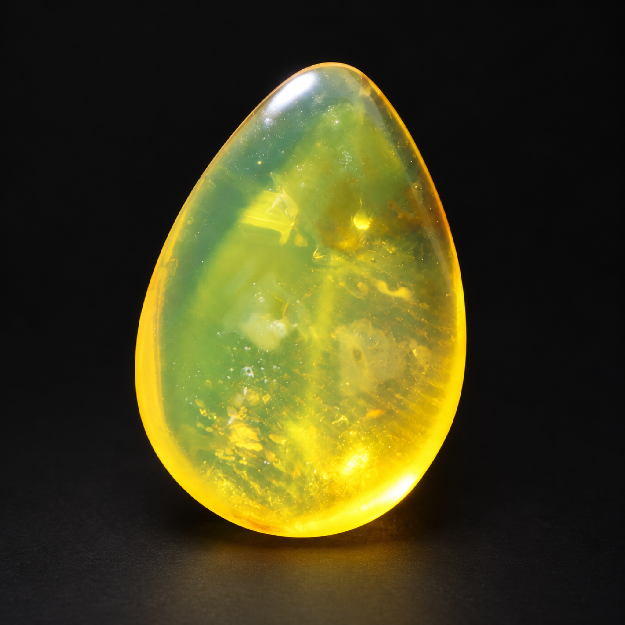Natural yellow green polished Dominican amber – photo 4