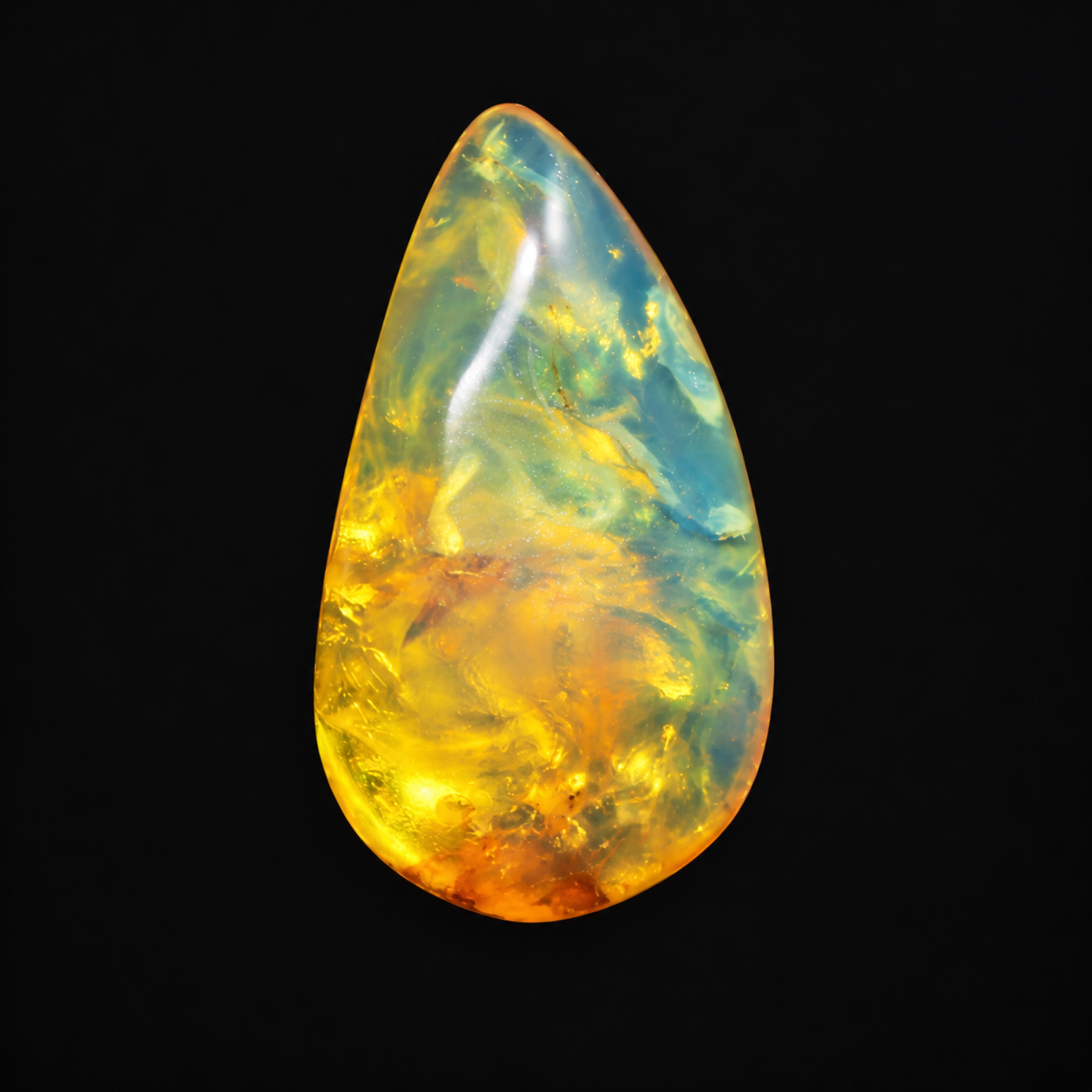 Natural yellow blue polished Dominican amber – photo 2