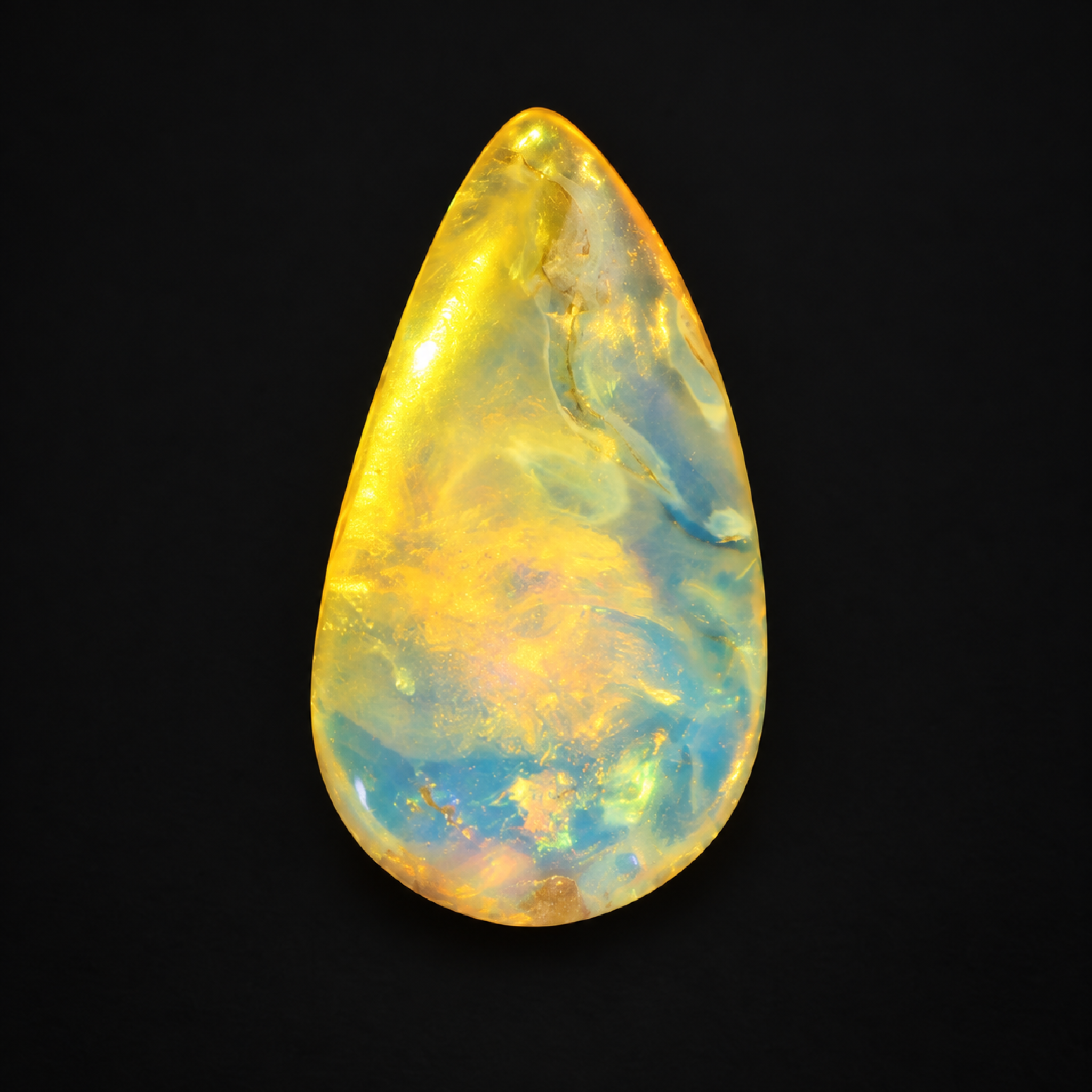 Natural yellow blue polished Dominican amber – photo 4