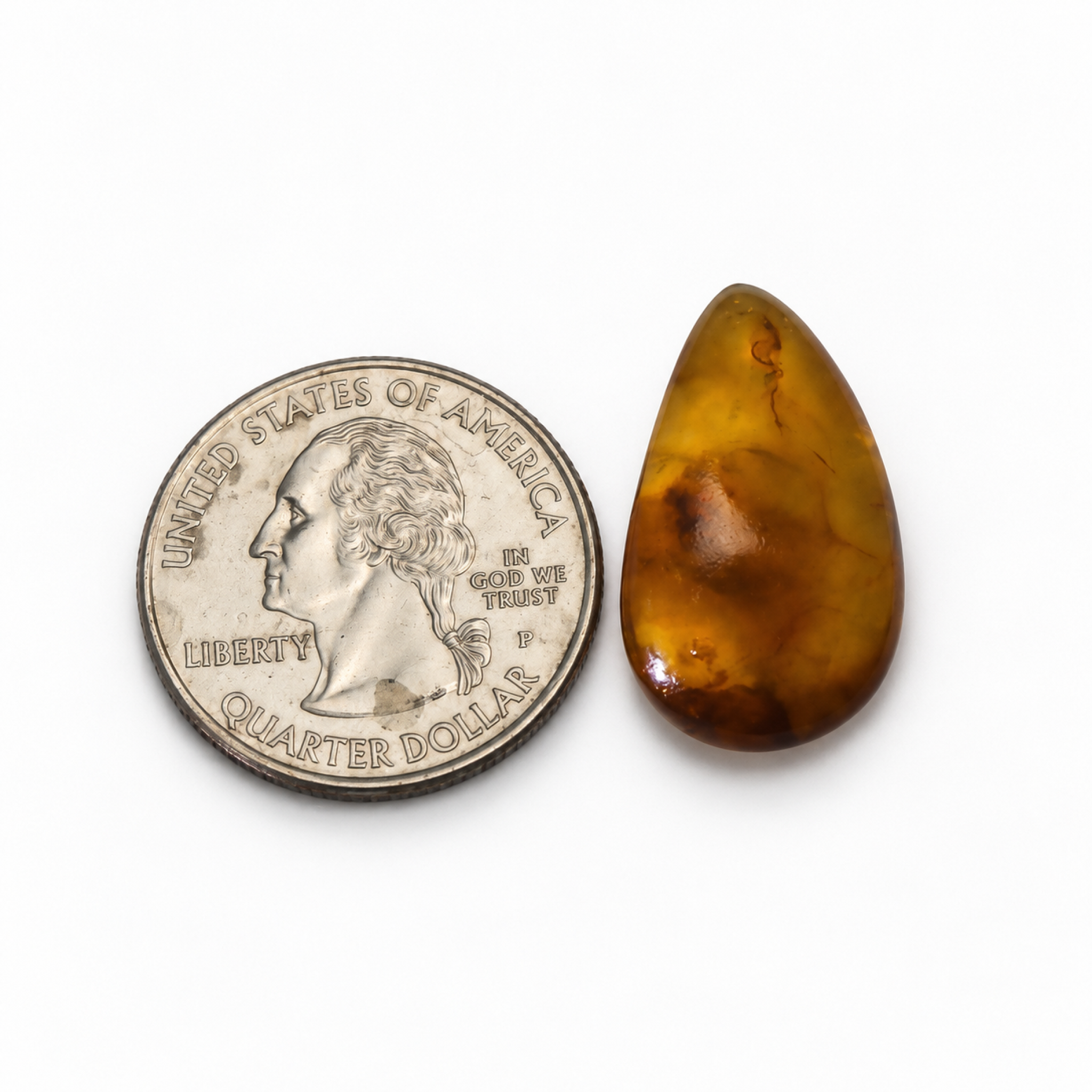 Natural yellow blue polished Dominican amber – photo 5
