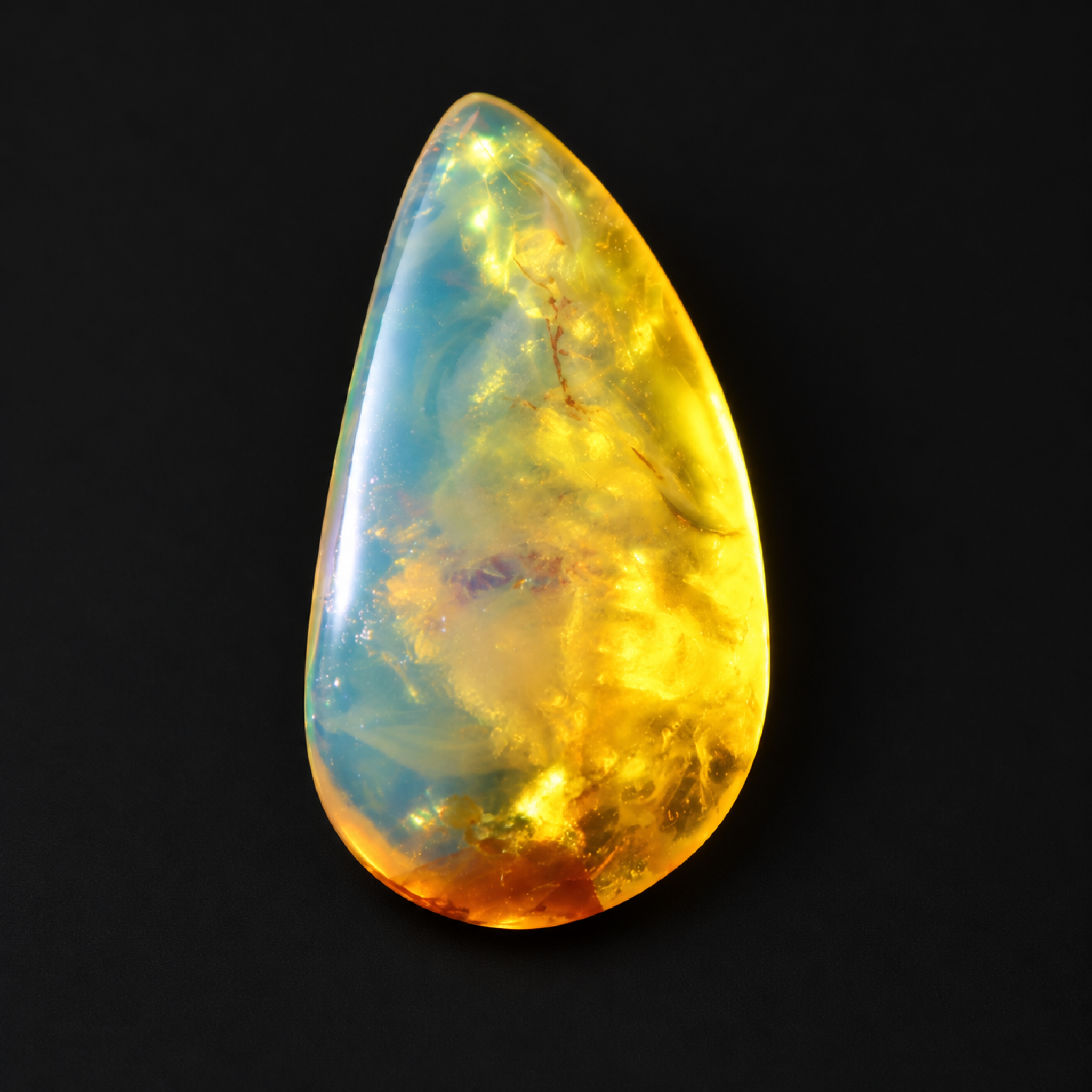 Natural yellow blue polished Dominican amber – photo 6