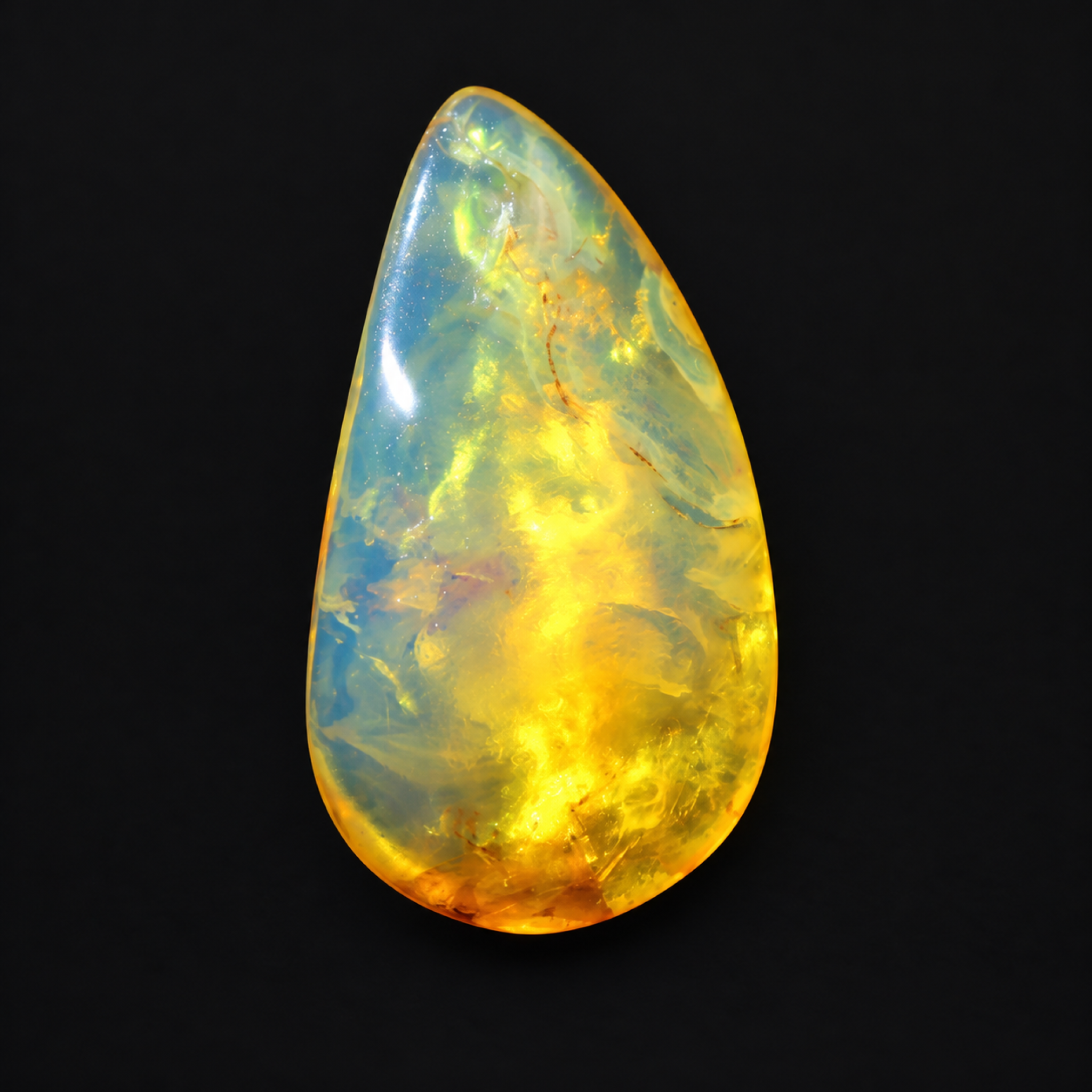 Natural yellow blue polished Dominican amber – photo 7
