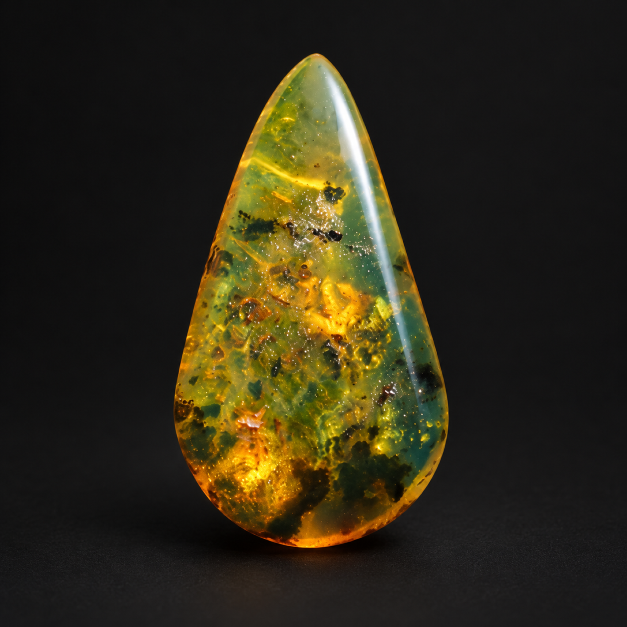 Handcrafted green blue polished Dominican amber – photo 5
