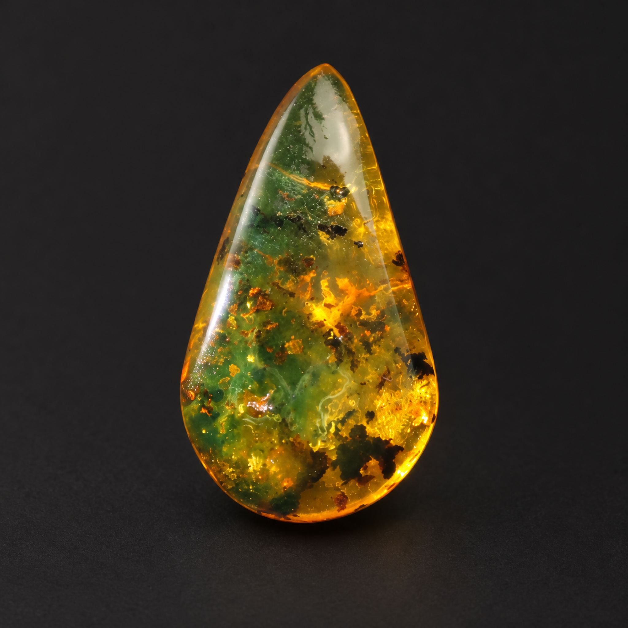 Handcrafted green blue polished Dominican amber – photo 7
