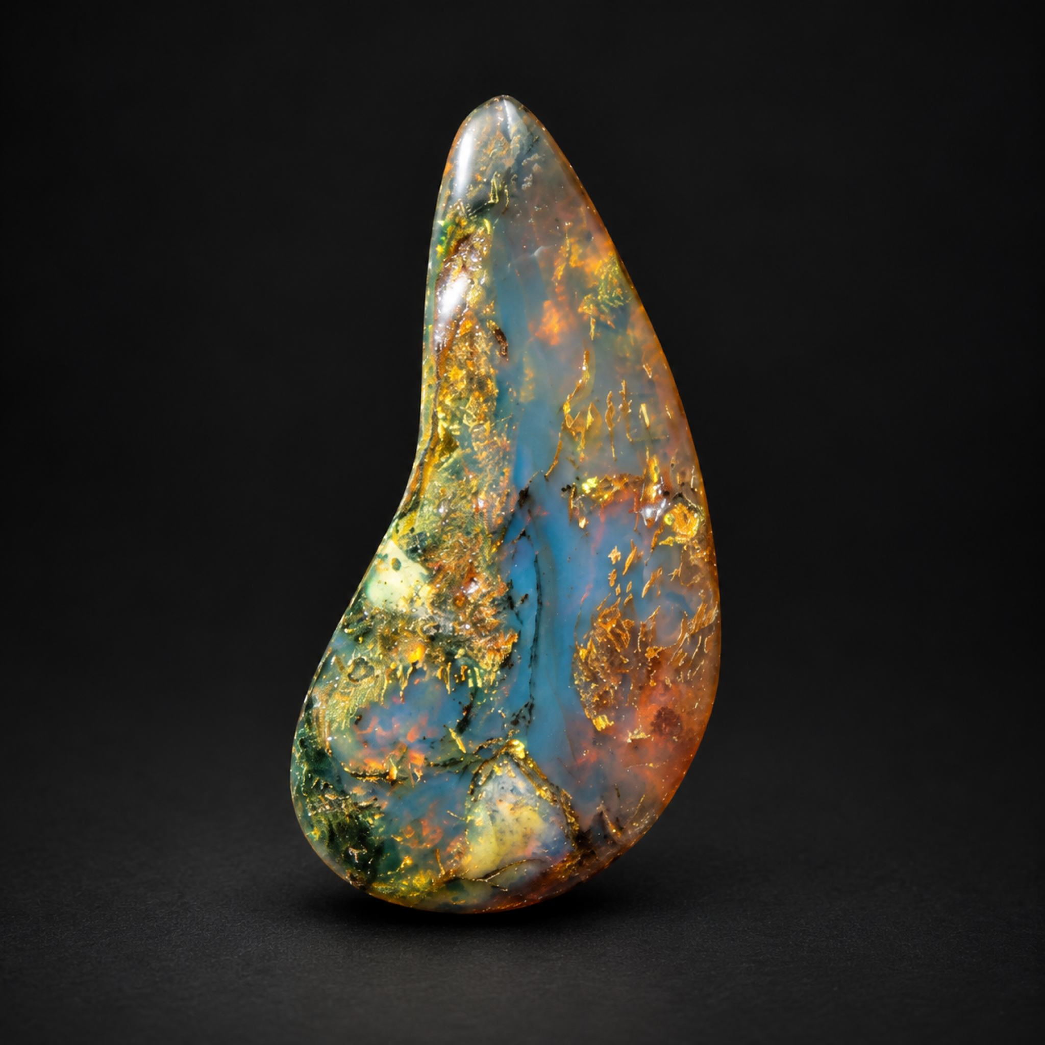 Pure natural deep blue polished Dominican amber – photo 4